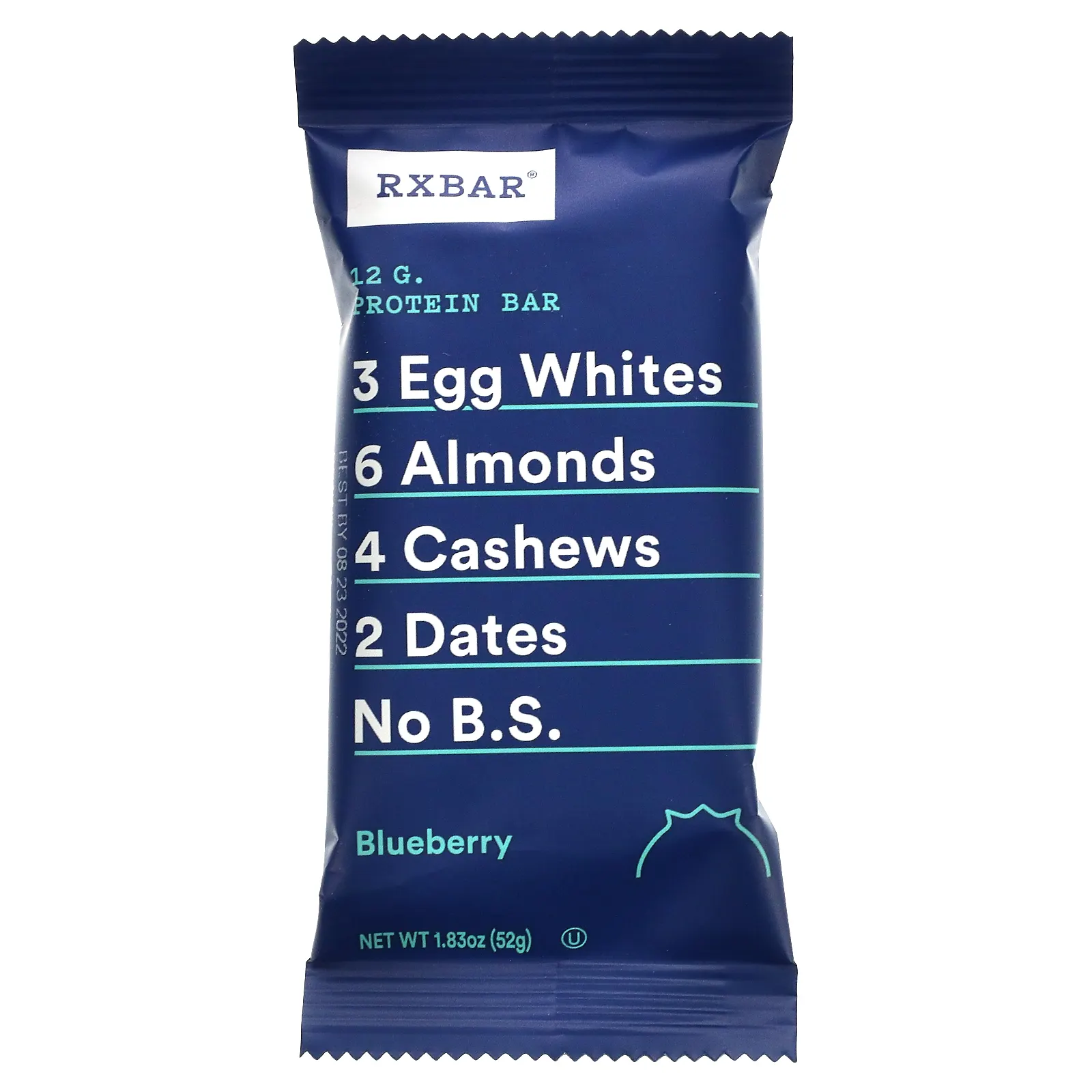 RXBAR, Протеиновый батончик, черника, 12 батончиков по 1,83 унции (52 г) каждый