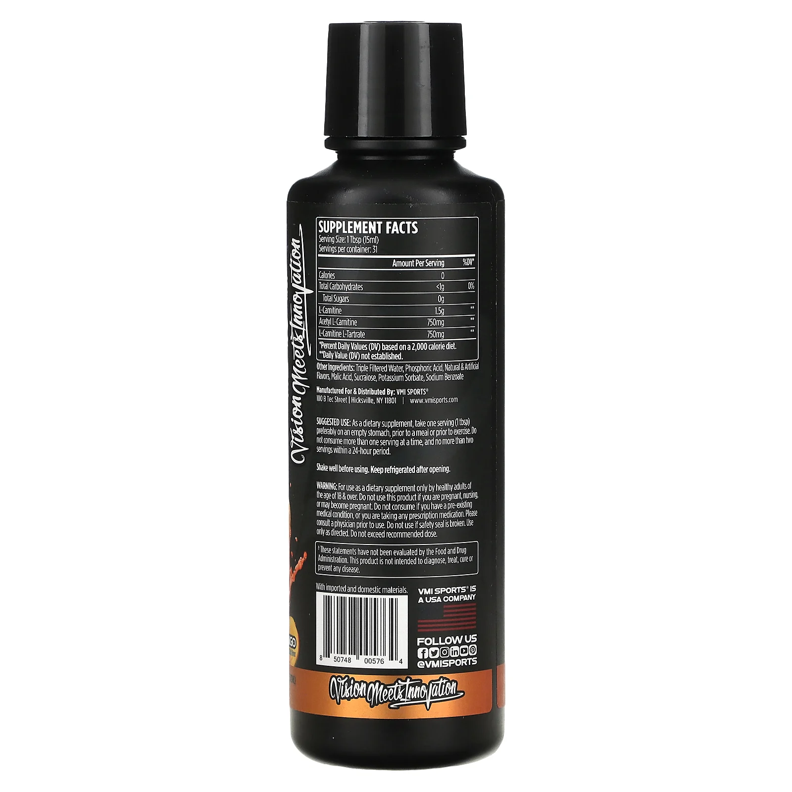 VMI Sports, L-карнитин 3000, персик и манго, 473 мл (16 жидк. Унций)