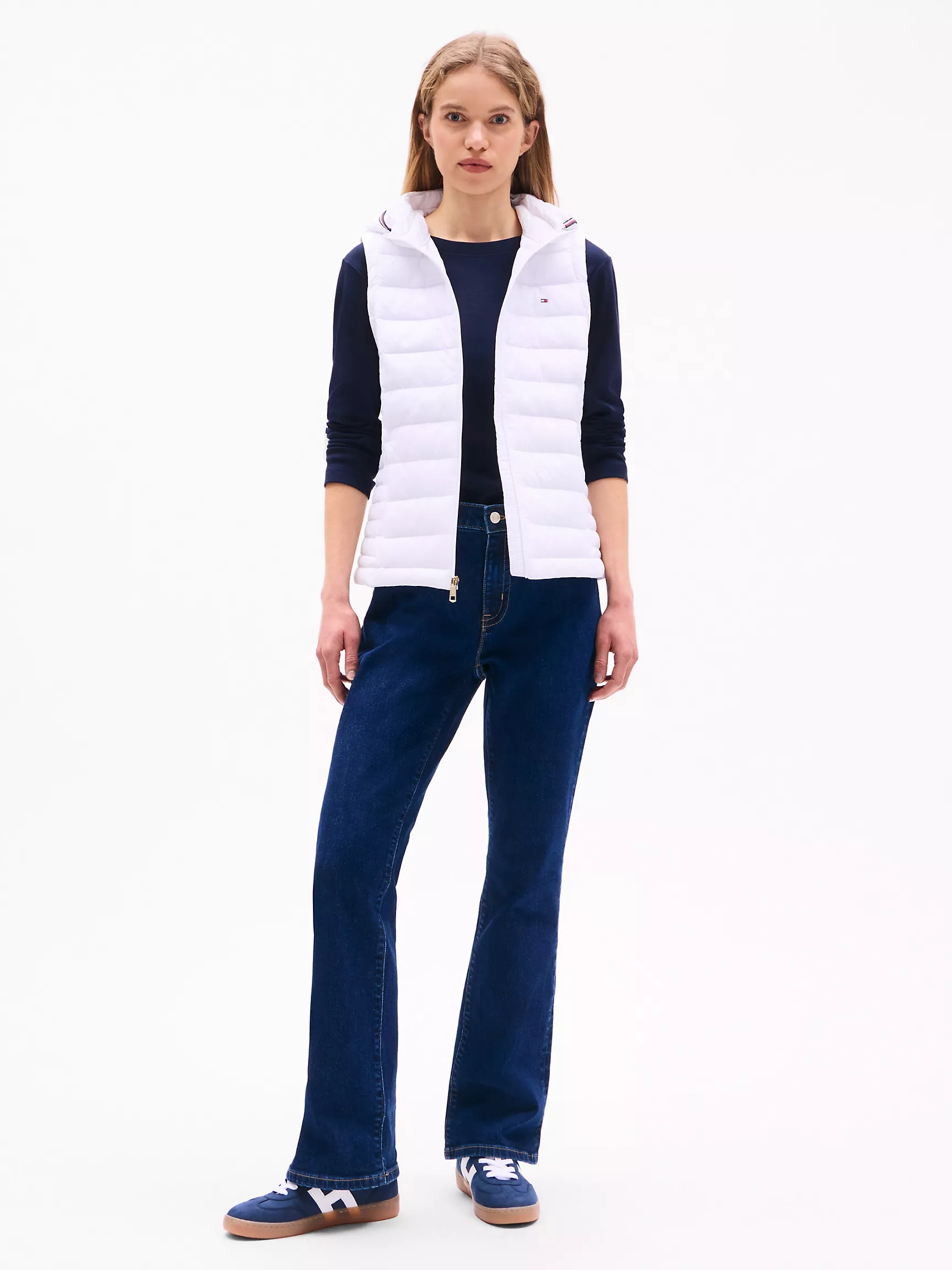 Женская куртка Tommy Hilfiger, Легкий пуховой жилет с капюшоном