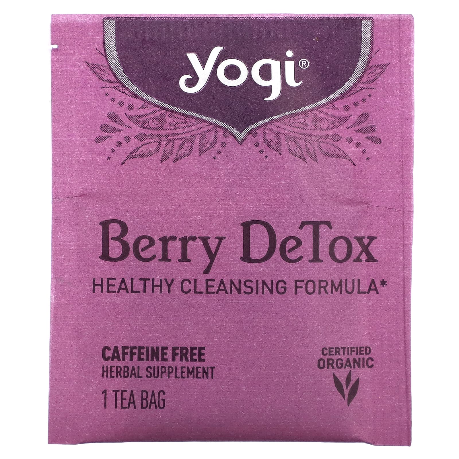 Yogi Tea, Berry DeTox, ягодный чай, без кофеина, 16 чайных пакетиков, 32 г (1,12 унции)
