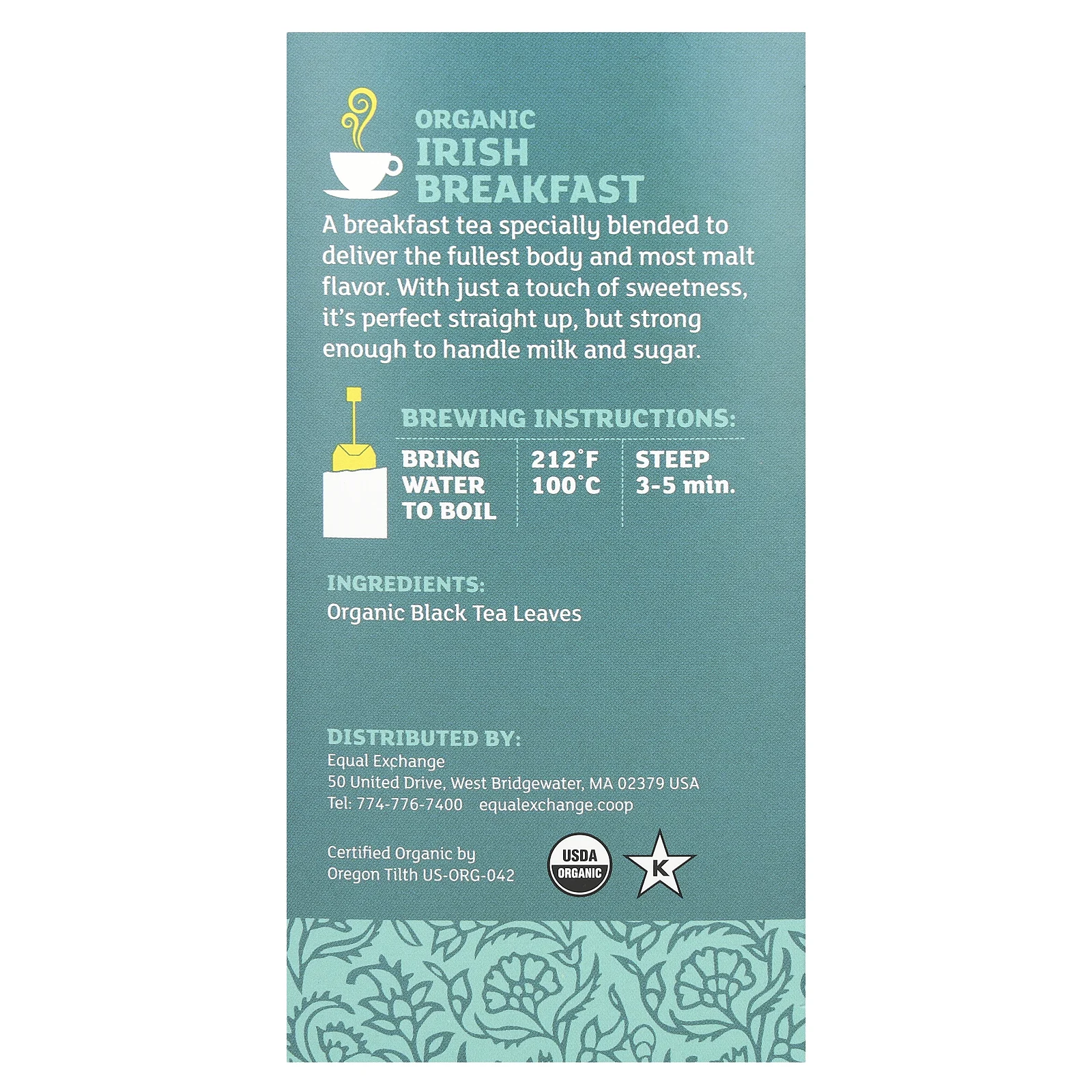 Equal Exchange, Organic Irish Breakfast, черный чай, 20 чайных пакетиков, 40 г (1,41 унции)