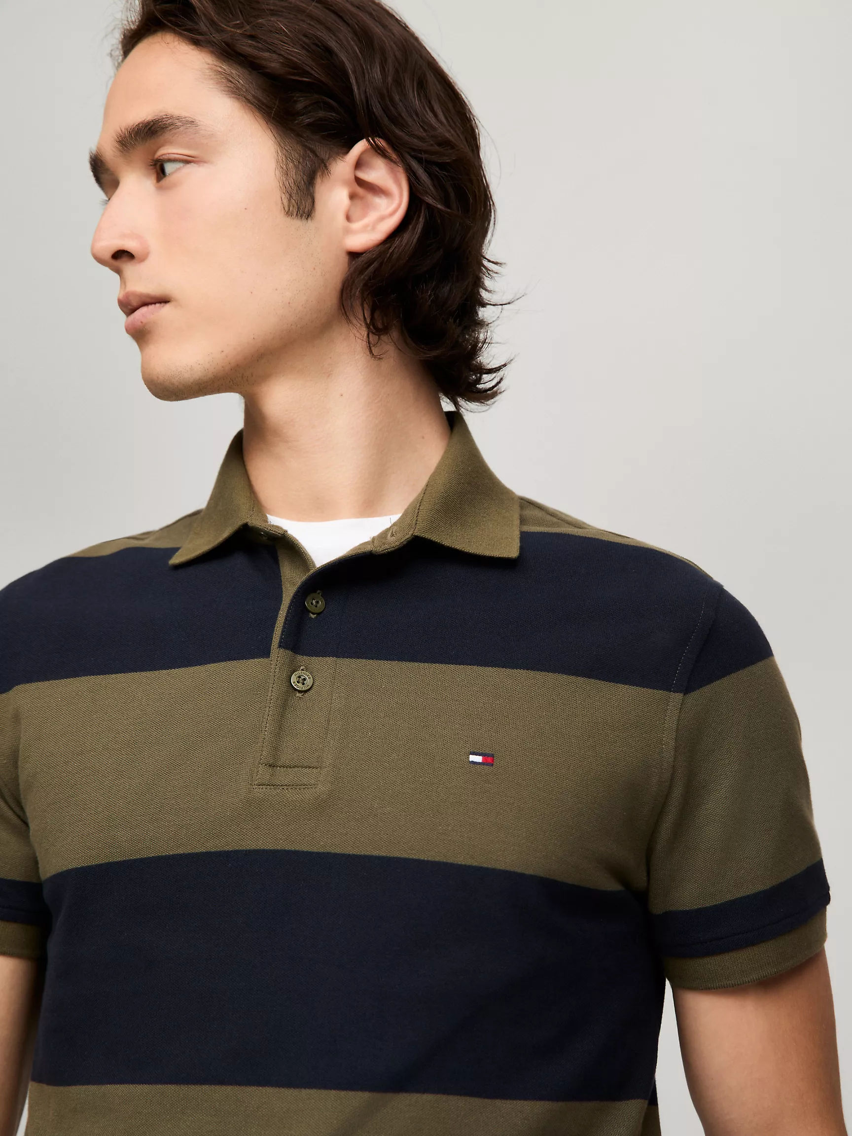 Мужское поло Tommy Hilfiger, Приталенное поло в регбийную полоску