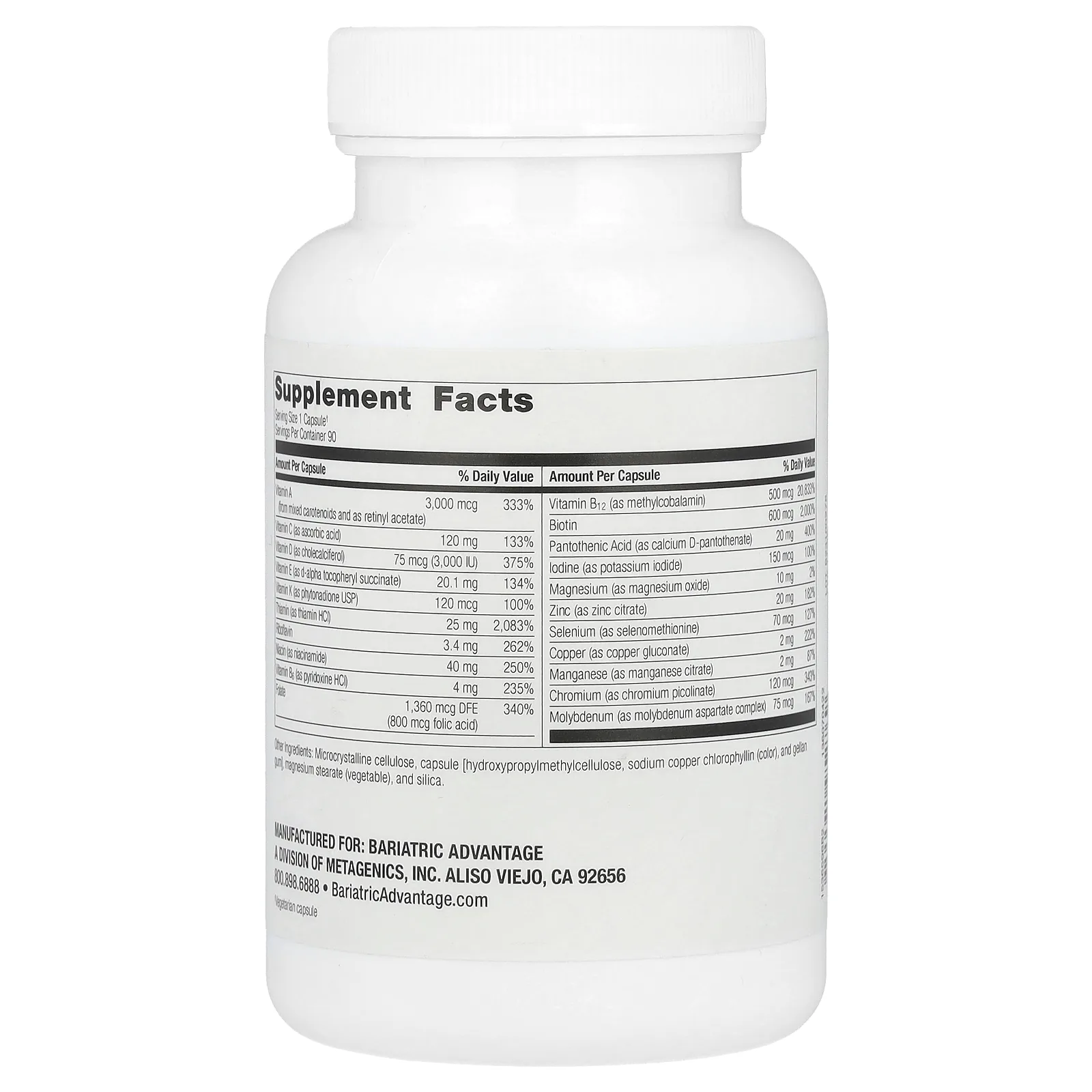 Bariatric Advantage, Ultra Solo без железа, 90 капсул