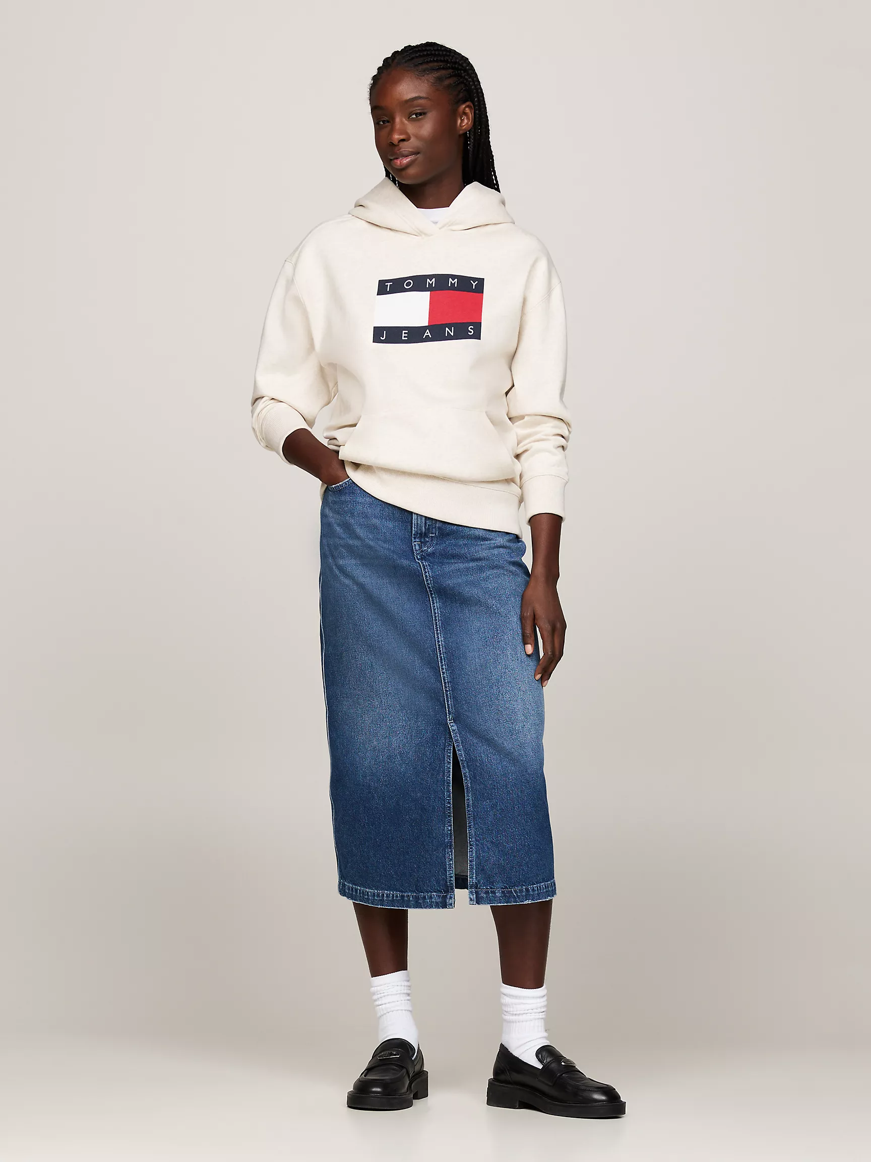 Женская толстовка Tommy Hilfiger, Свободное худи с логотипом флага