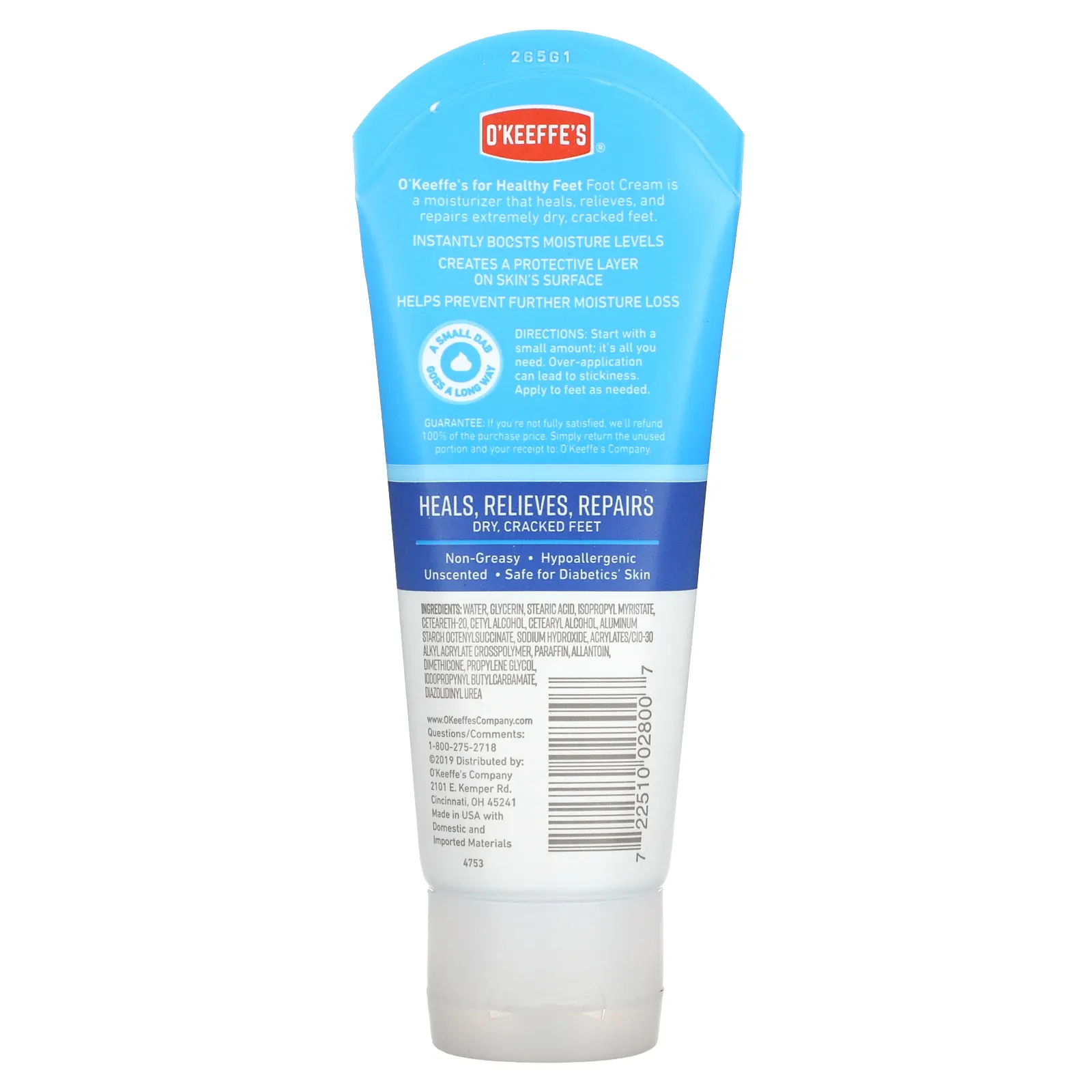 O'Keeffe's, Healthy Feet, крем для ног, без запаха, 3 унц. (85 г)