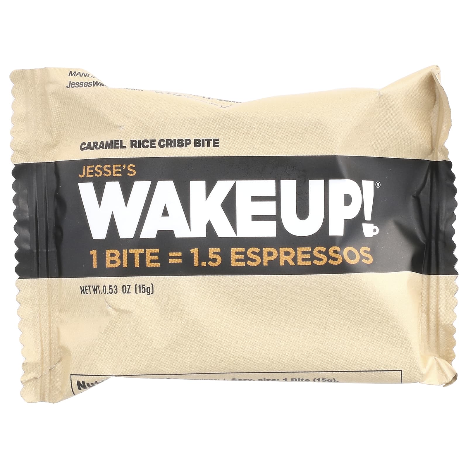 Jesse's WAKEUP!, Rice Crisp Bites, карамель, 8 пакетиков по 15 г (0,53 унции)
