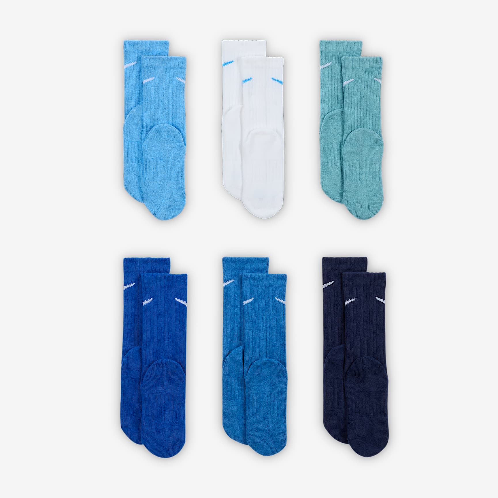 Nike Dri-FIT Performance Basics Big Kids' Crew Socks (6 Pairs)