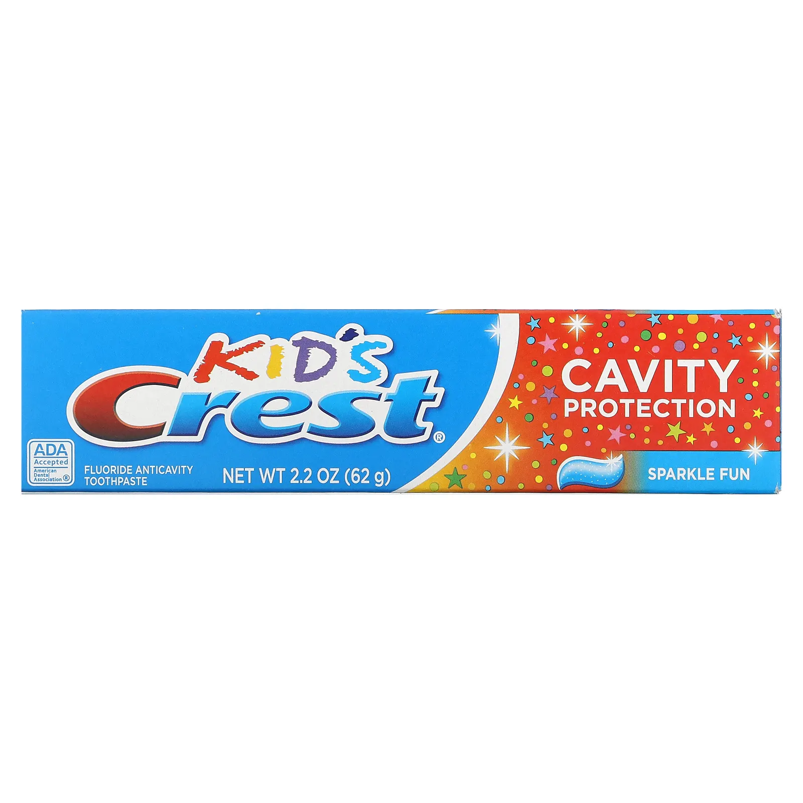 Crest, Kids, защита кариеса, фторсодержащая зубная паста от кариеса, Sparkle Fun, 62 г (2,2 унции)
