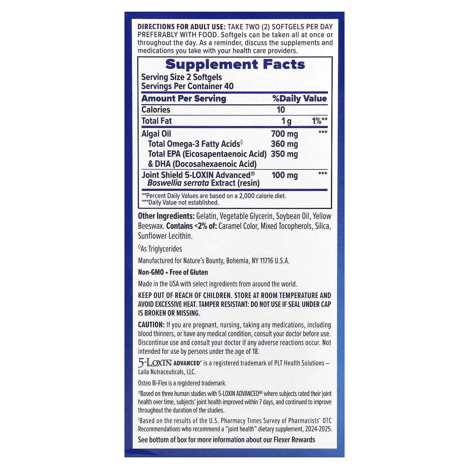 Osteo Bi-Flex, улучшенный комплекс для суставов омега-3, 80 мягких таблеток