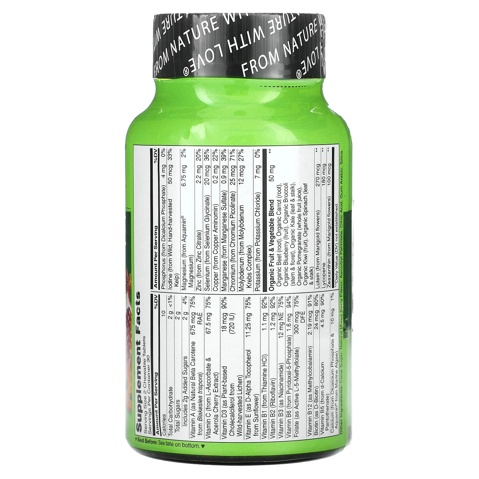 NATURELO, Жевательные мультивитамины для детей, 60 жевательных таблеток