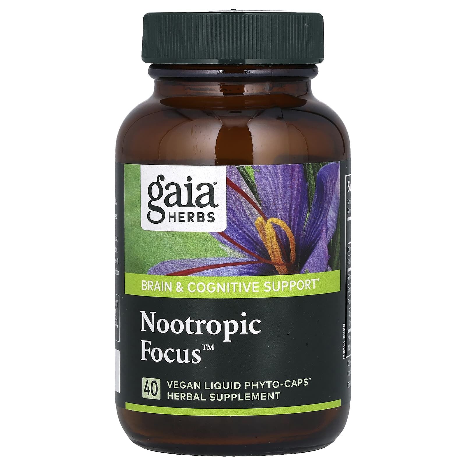 Gaia Herbs, Nootropic Focus, 40 веганских жидких фитокапсул