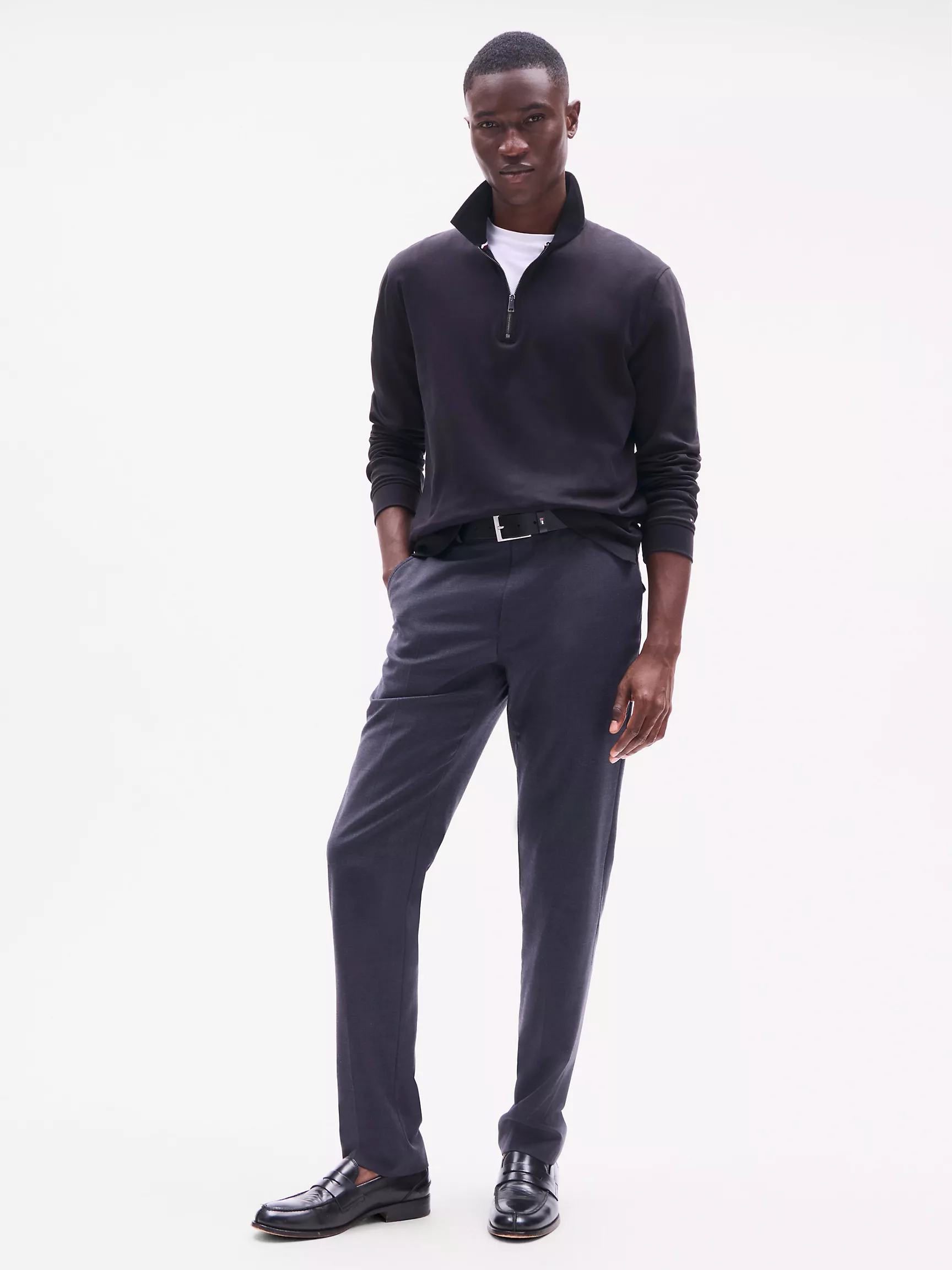 Мужское поло Tommy Hilfiger, Поло стандартного кроя с длинными рукавами и молнией