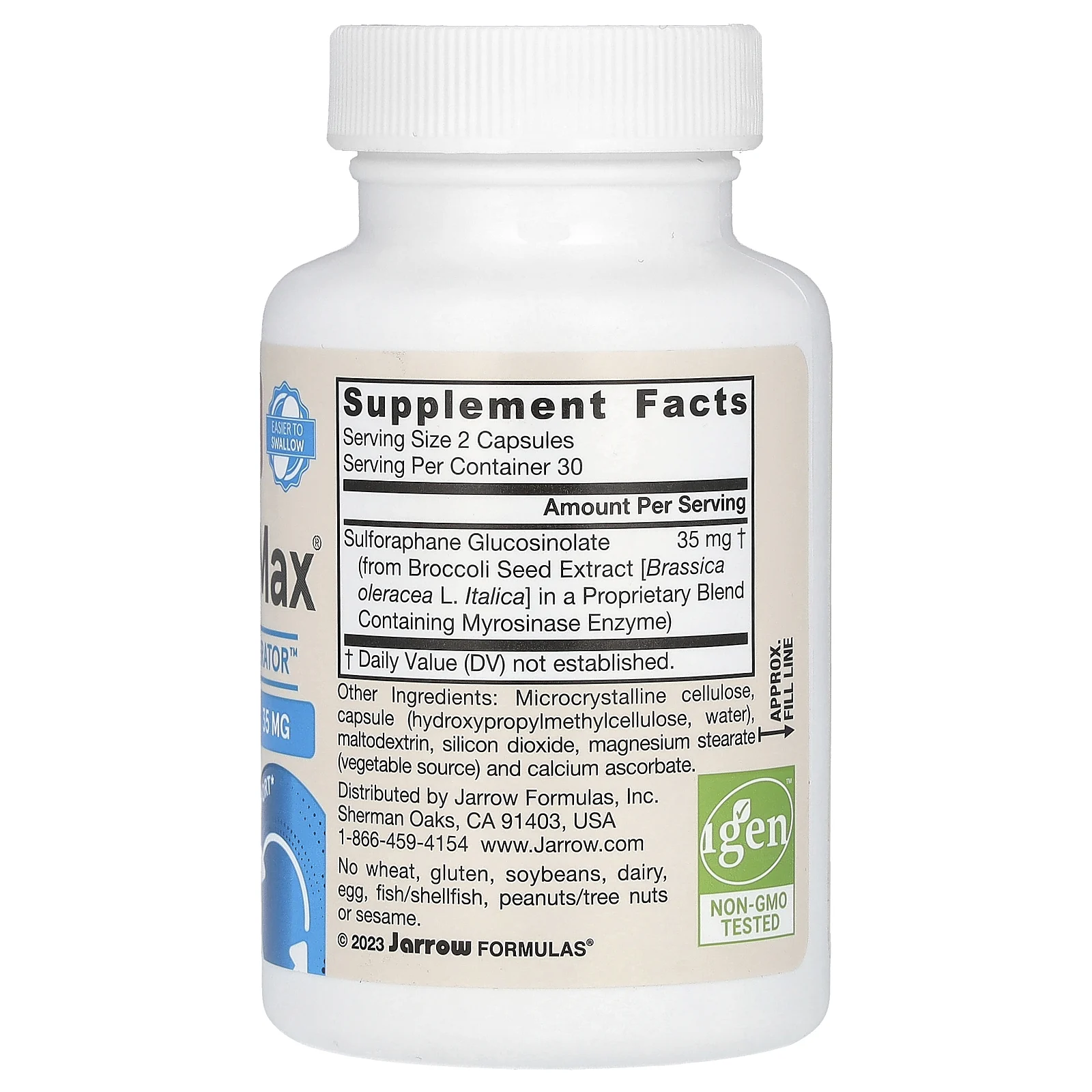 Jarrow Formulas, Vegan BroccoMax, 35 мг, 60 растительных капсул (17,50 мг в 1 капсуле)