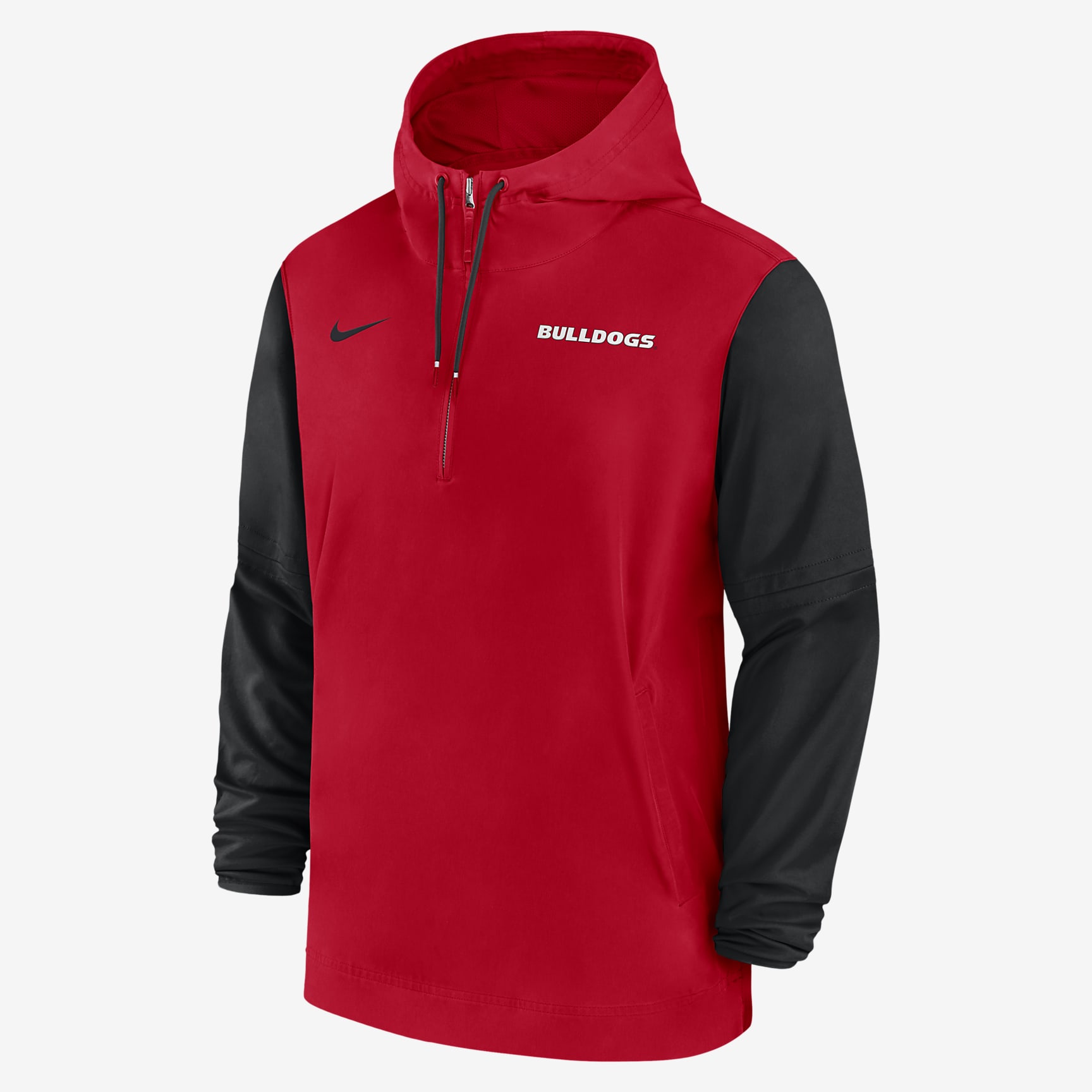 Georgia Bulldogs Sideline Pre-Game Player Men's Nike College 1/2-Zip Hooded Jacket