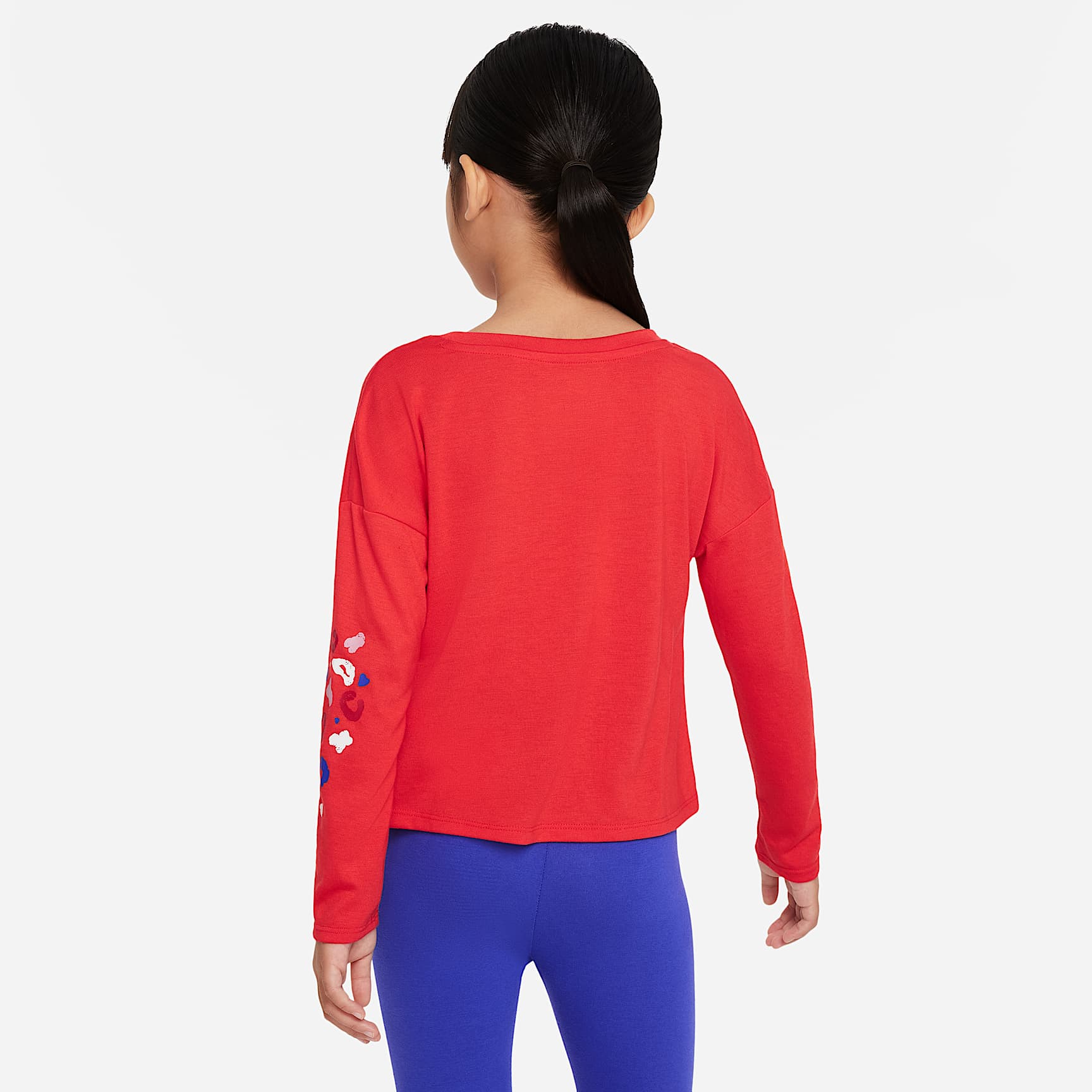 Nike Little Kids' Long Sleeve Cropped Leopard Top