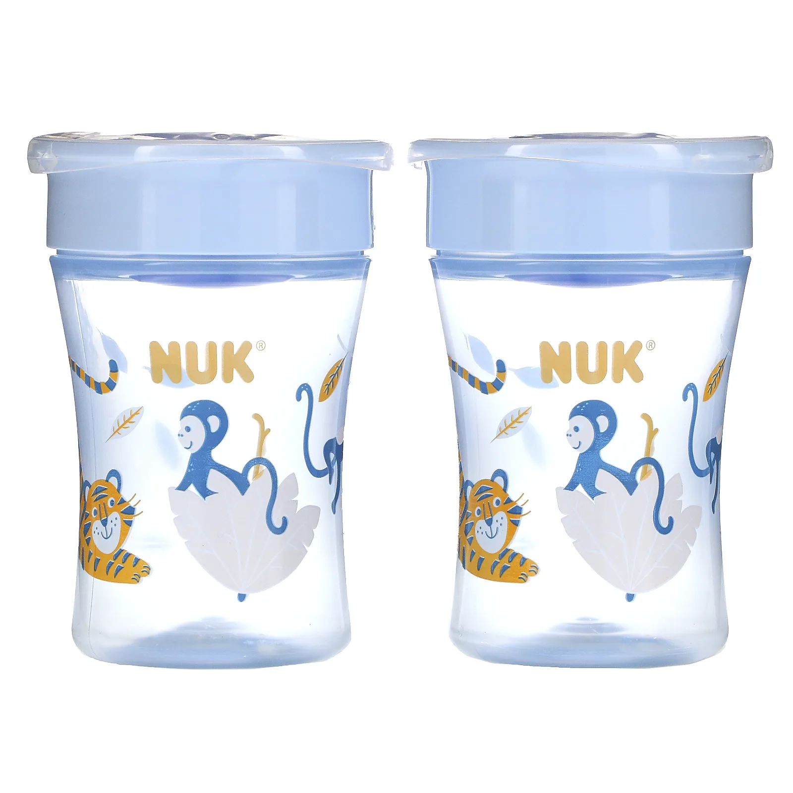 NUK, Evolution 360 Cup, для детей от 8 месяцев, синий, 2 стакана по 240 мл (8 унций)