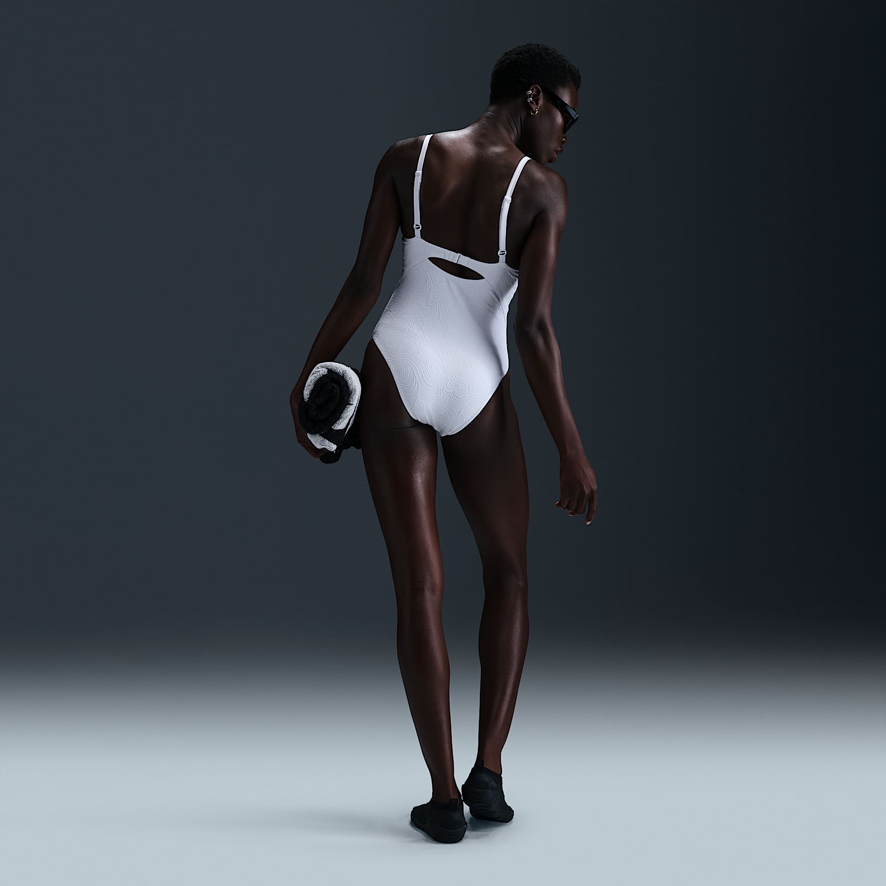 Nike Swim Water Texture Women's V-Neck One-Piece
