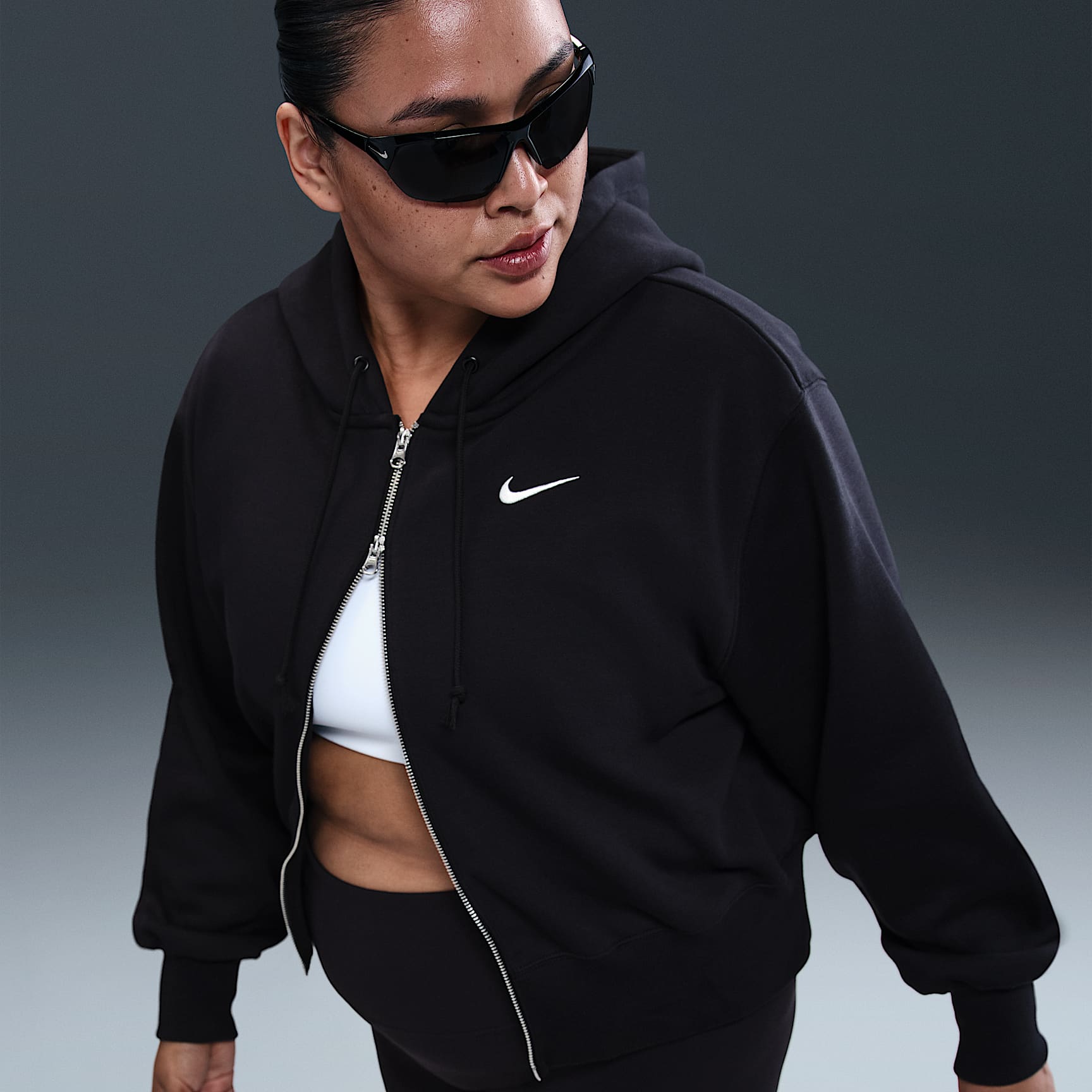 Nike Sportswear Phoenix Fleece Women's Loose Cropped Full-Zip Hoodie (Plus Size)