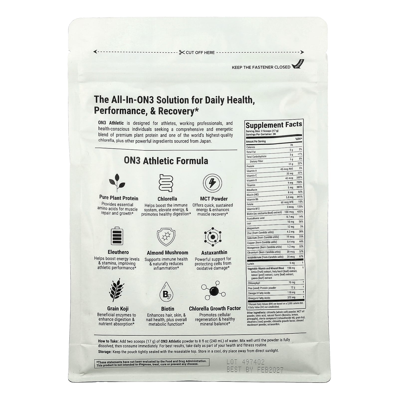 Sun Chlorella, On3 Athletic, 510 г (18 унций)