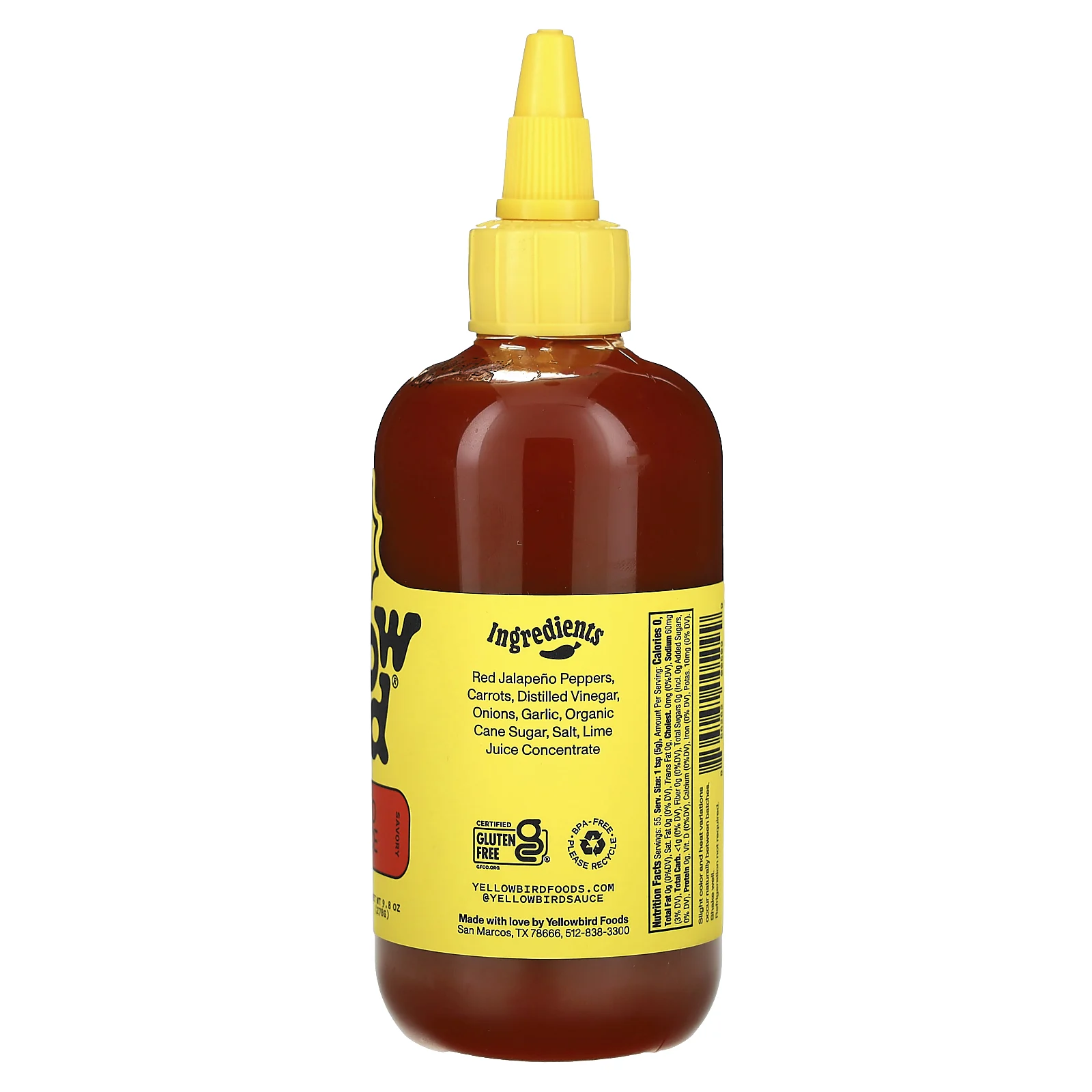 Yellowbird Sauce, острый соус с халапеньо, 278 г (9,8 унции)