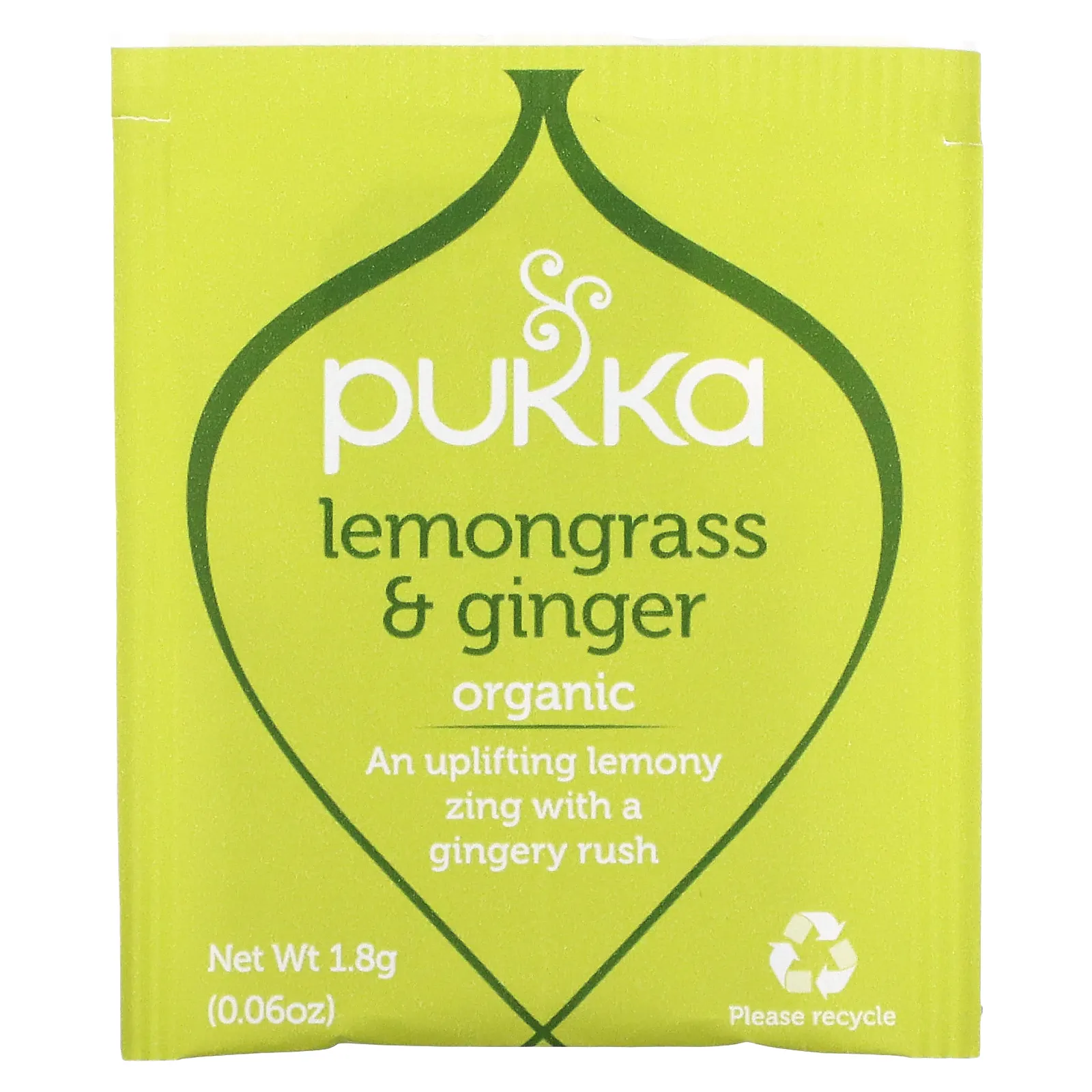 Pukka Herbs, Органический травяной чай, лемонграсс и имбирь, без кофеина, 20 пакетиков, 36 г (1,27 унции)