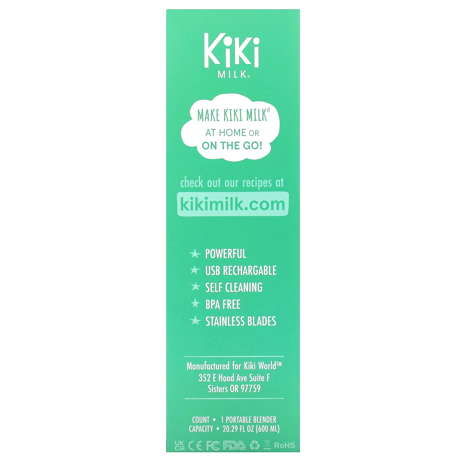 Kiki Milk, блендер, синий, 1 шт., 600 мл (20,29 унции)