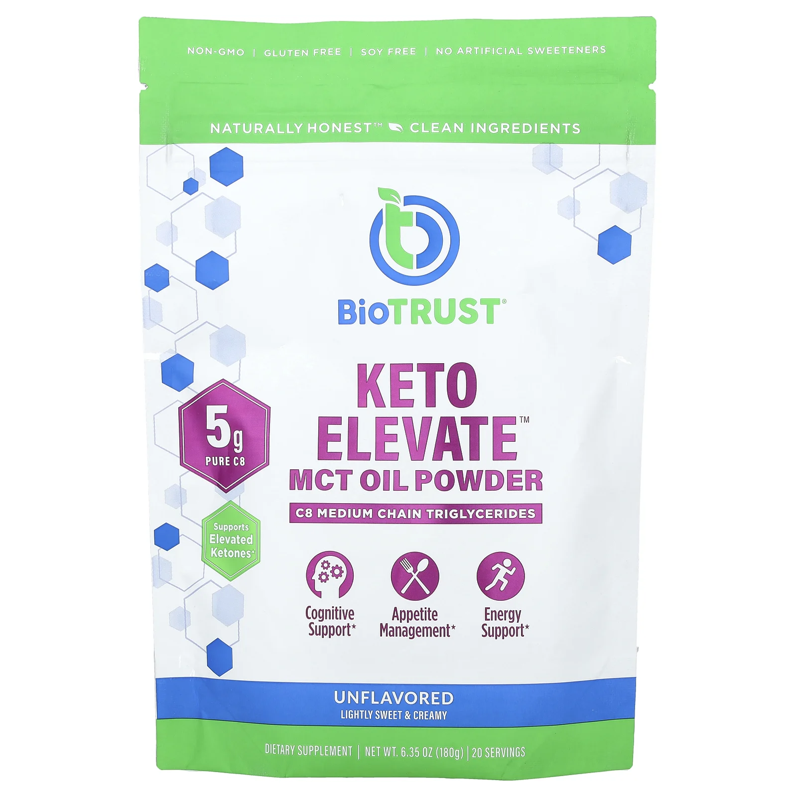 BioTRUST, Keto Elevate, масло в порошке с C8 MCT, без ароматизаторов, 180 г (6,35 унции)