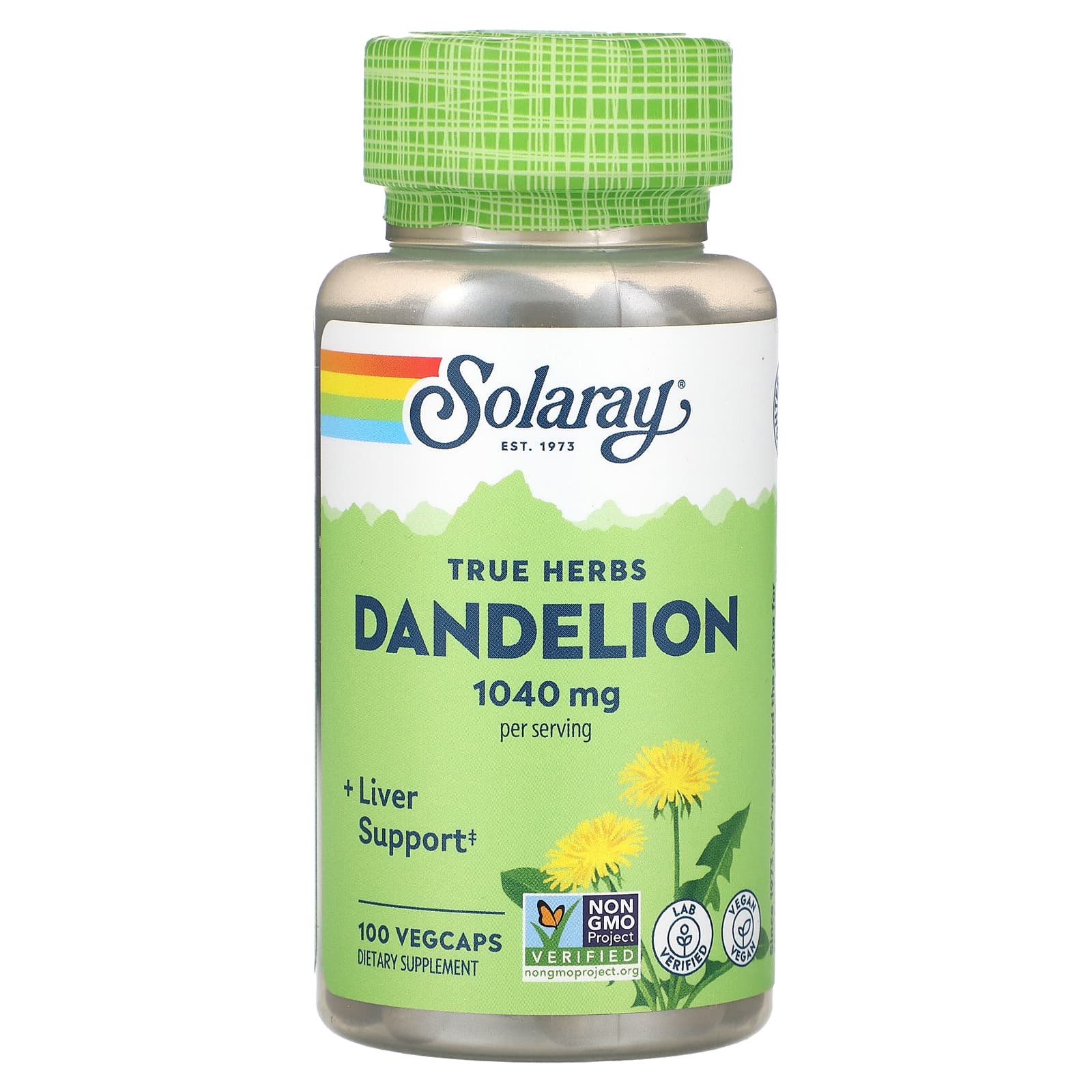 Solaray, True Herbs, Dandelion, 520 mg, 100 VegCaps