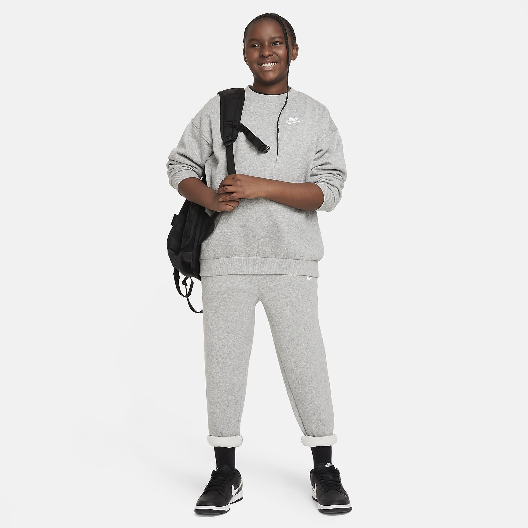 Nike Sportswear Club Fleece Big Kids' Oversized Sweatshirt (Extended Size)