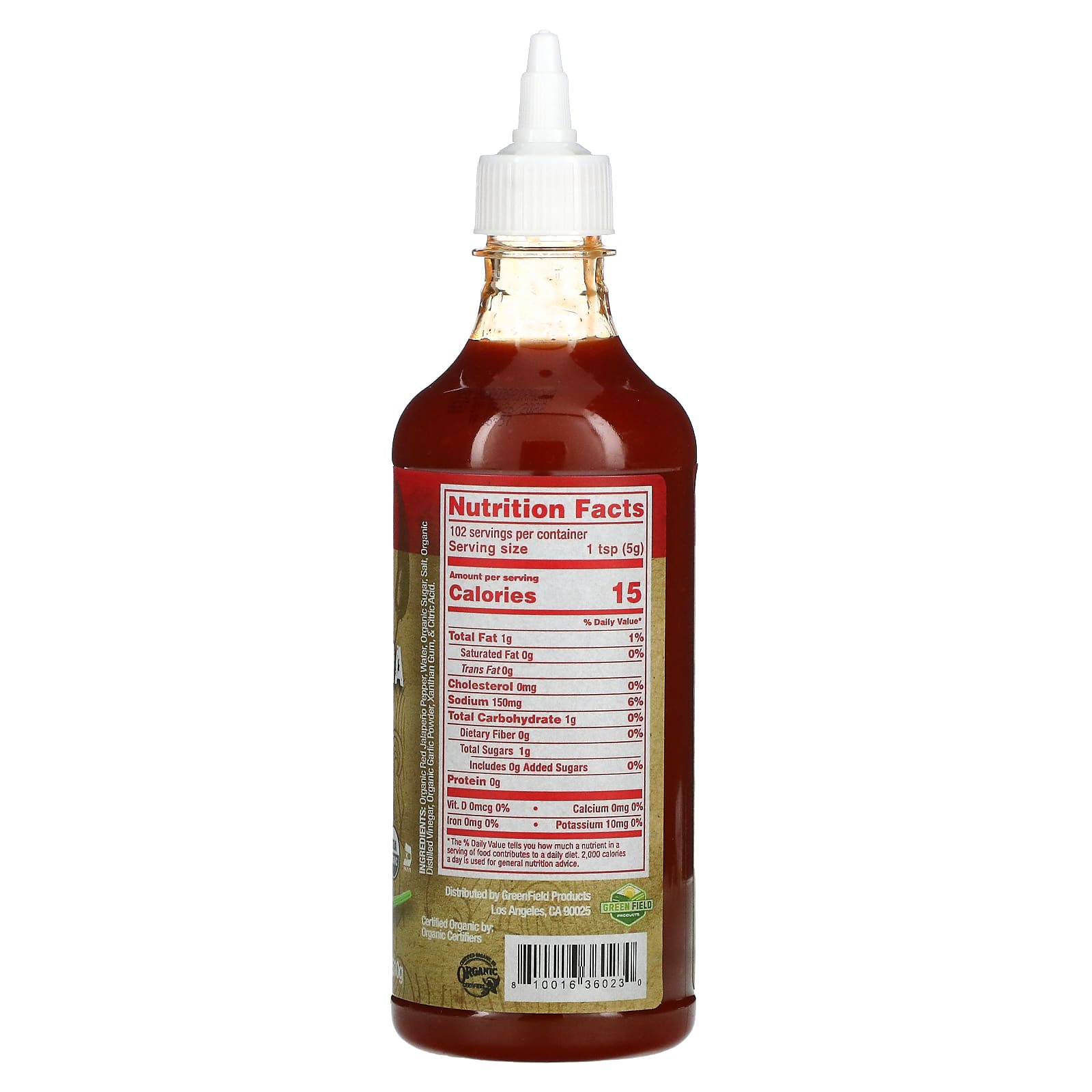 Nature's Greatest Foods, Органический красный соус шрирача, 510 г (18 унций)