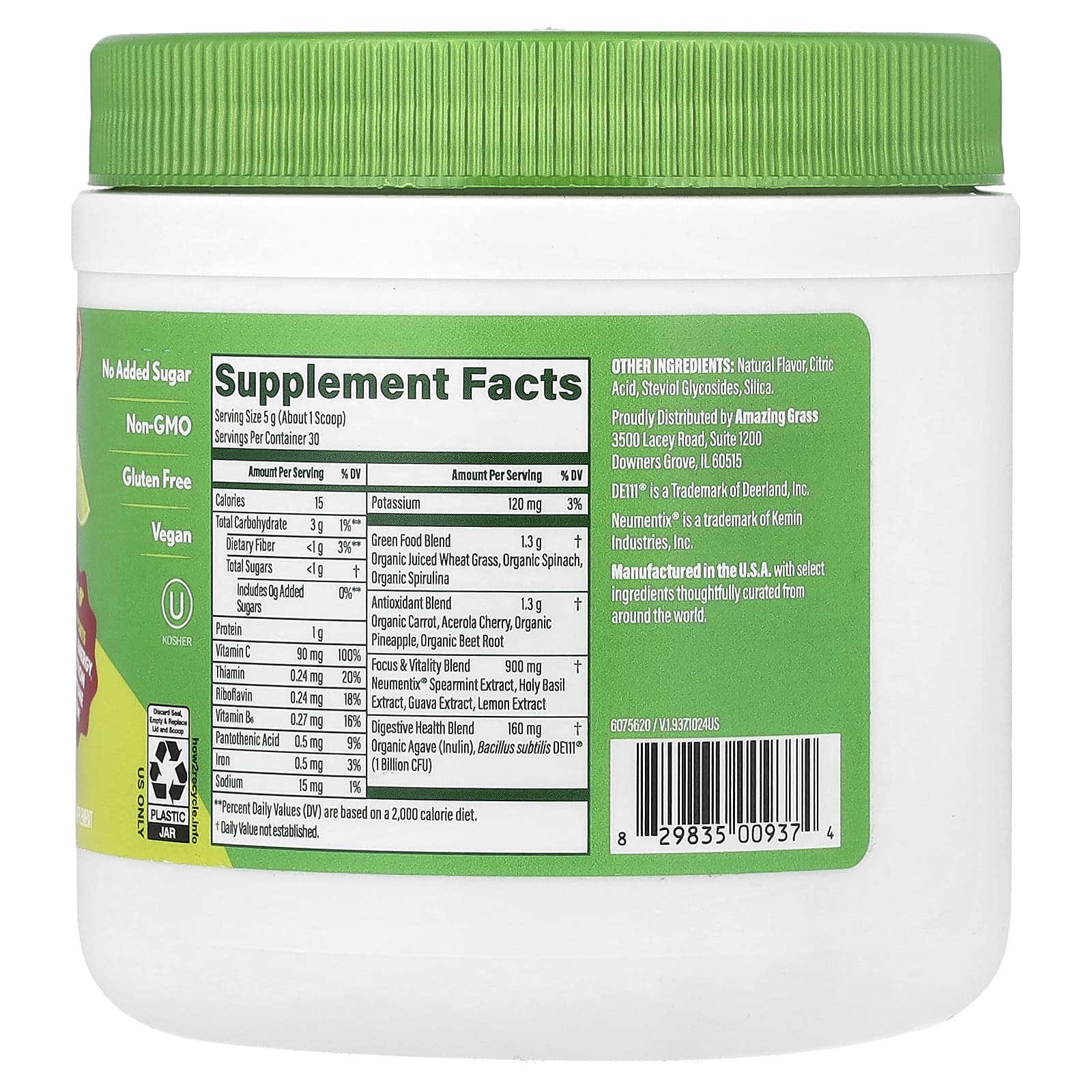 Amazing Grass, сладкая зелень, со вкусом тропического лайма, 150 г (5,29 унции)