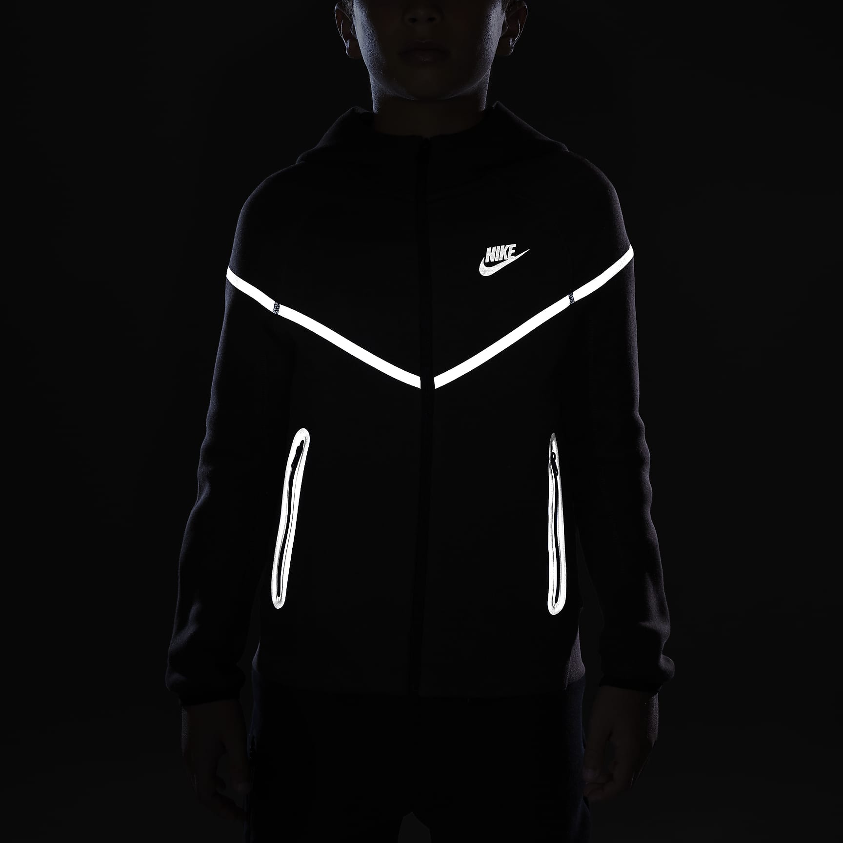 Nike Sportswear Tech Fleece Big Kids' (Boys') Reflective Full-Zip Hoodie