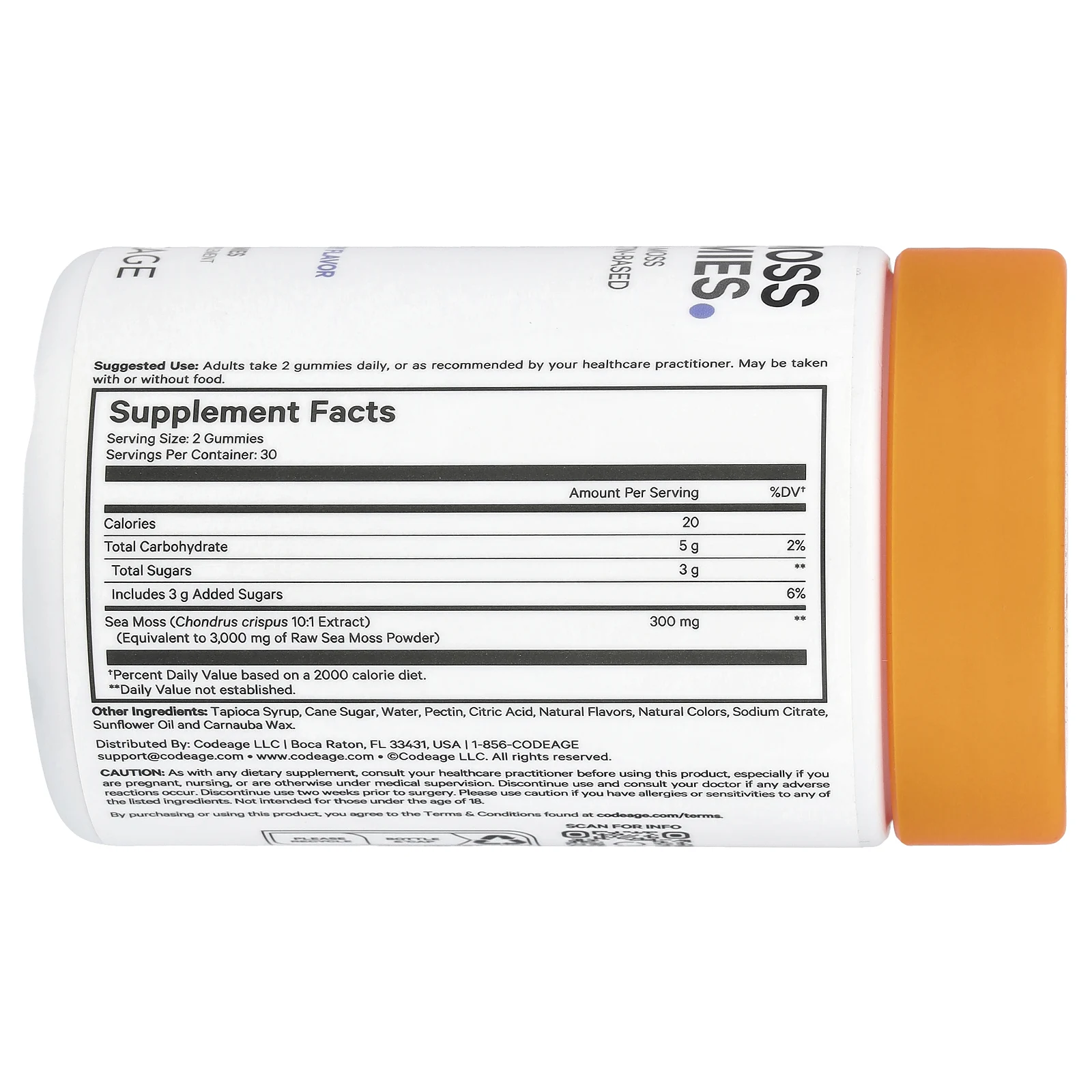 Codeage, Жевательные мармеладки с морским мохом, клубника, 60 жевательных таблеток