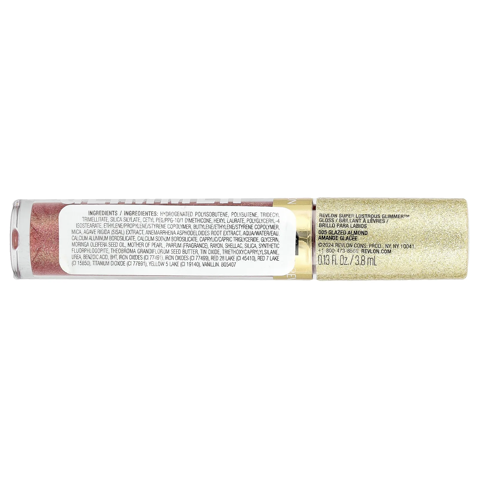 Revlon, Super Lustrous Glumber™, блеск для губ, оттенок 005 глазированного миндаля, 3,8 мл (0,13 жидк. унции)