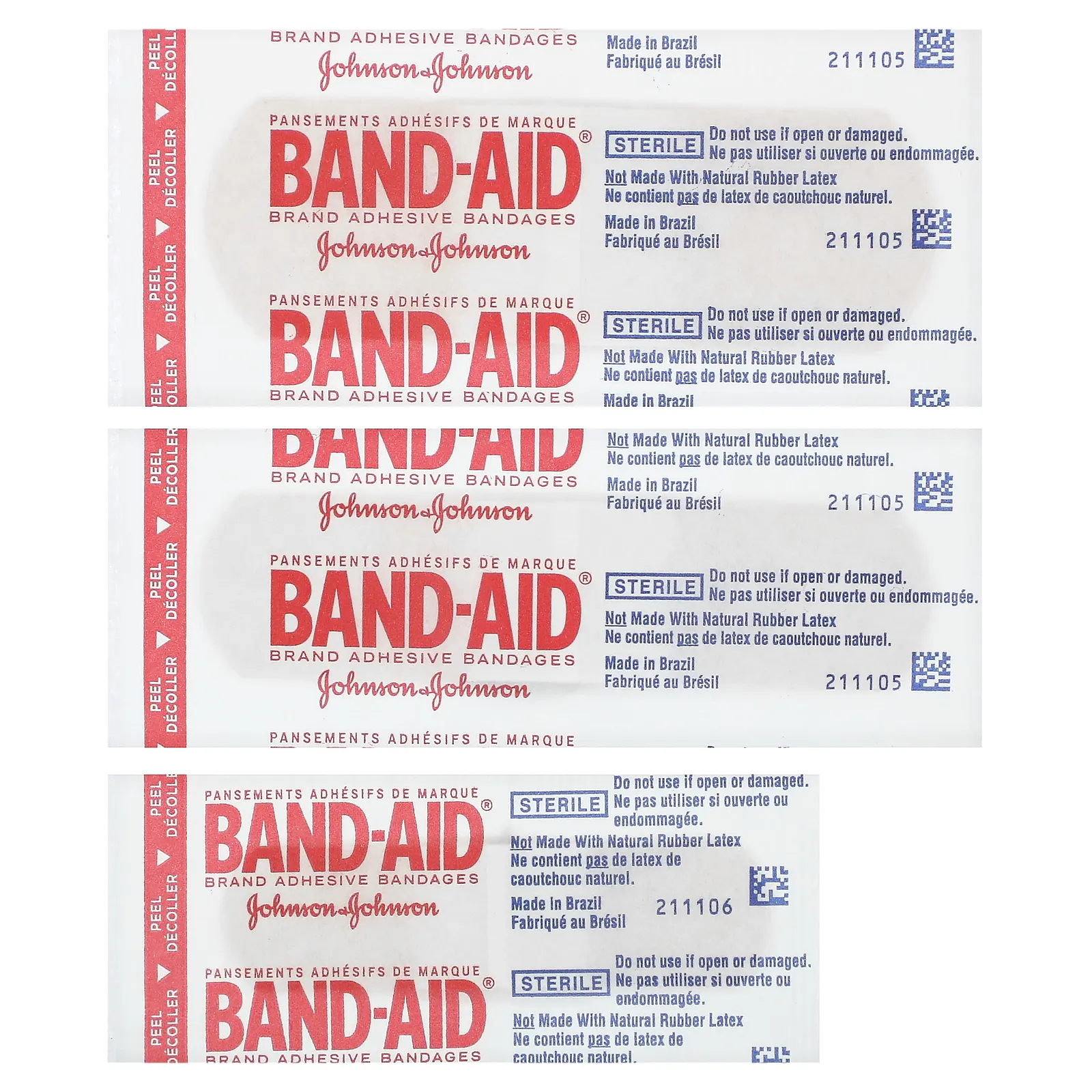 Band Aid, Лейкопластырные повязки, гибкая ткань, разные размеры, 30 бинтов