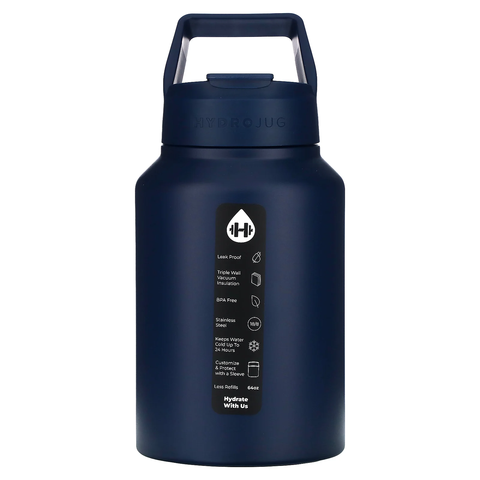 HydroJug, кувшин из высококачественной стали, темно-синий, 64 унции