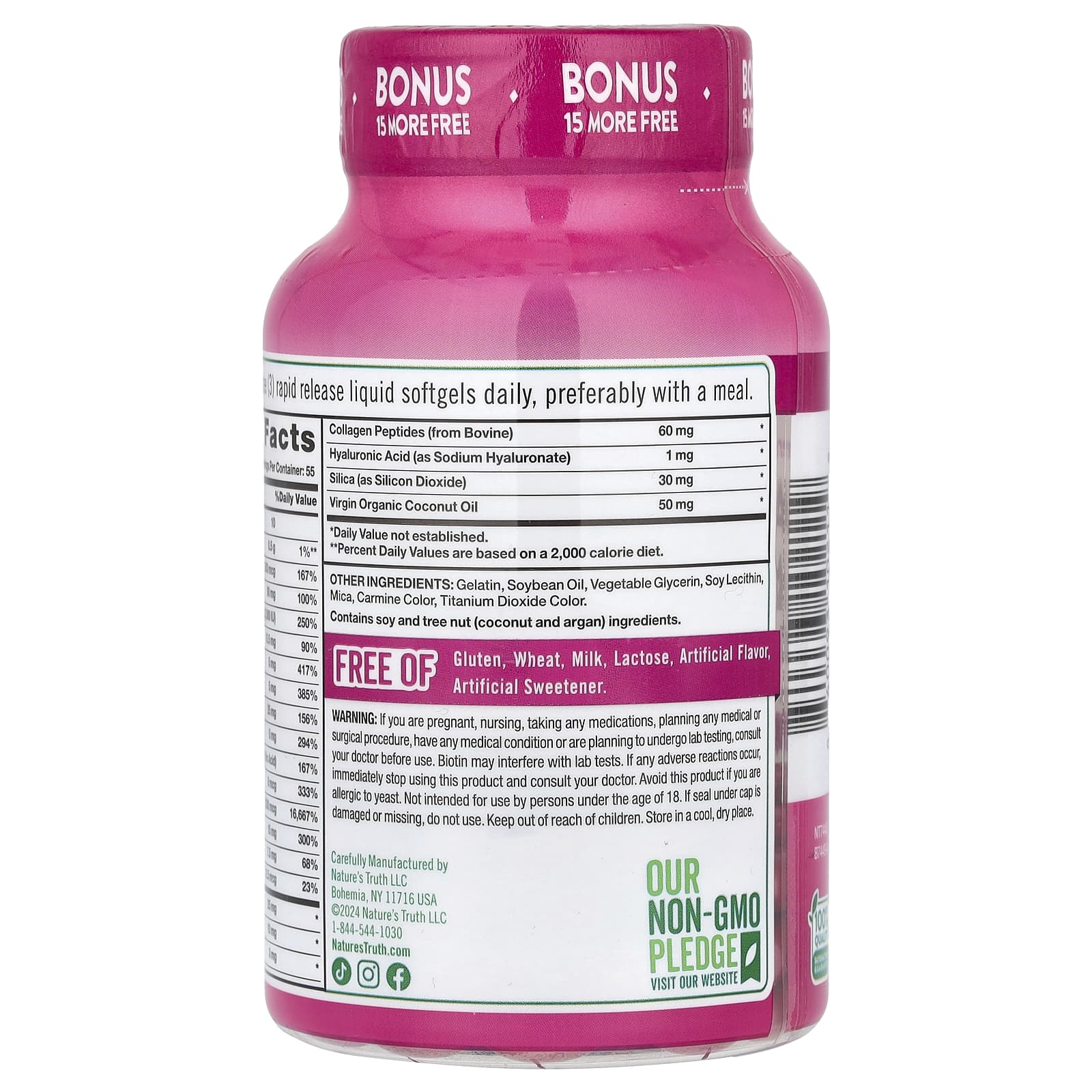 Nature's Truth, Содержит биотин для волос, кожи и ногтей, 5000 мкг, 165 капсул с быстрым высвобождением