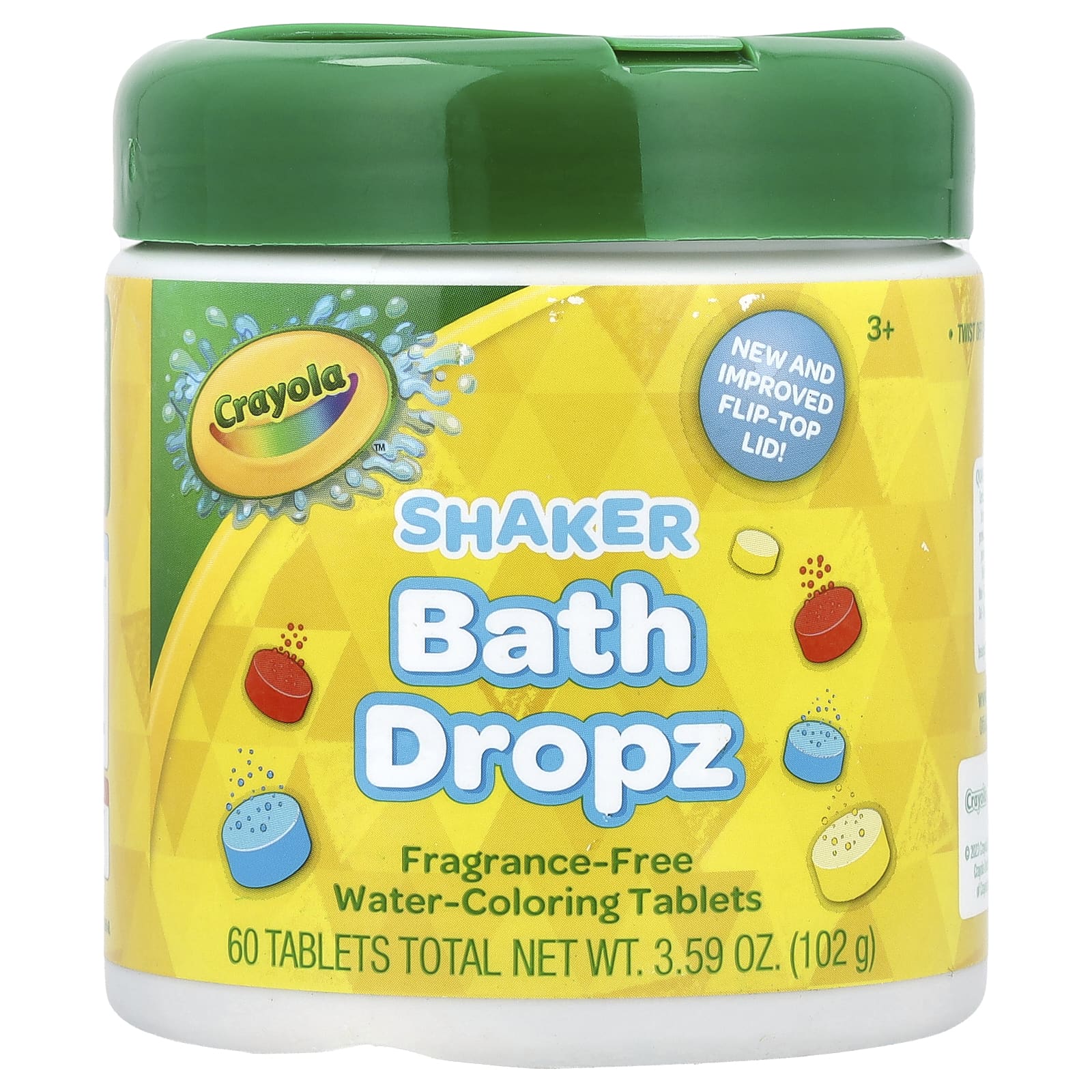 Crayola, Shaker Bath Dropz, для детей старше 3 лет, без отдушек, 60 таблеток, 102 г (3,59 унции)