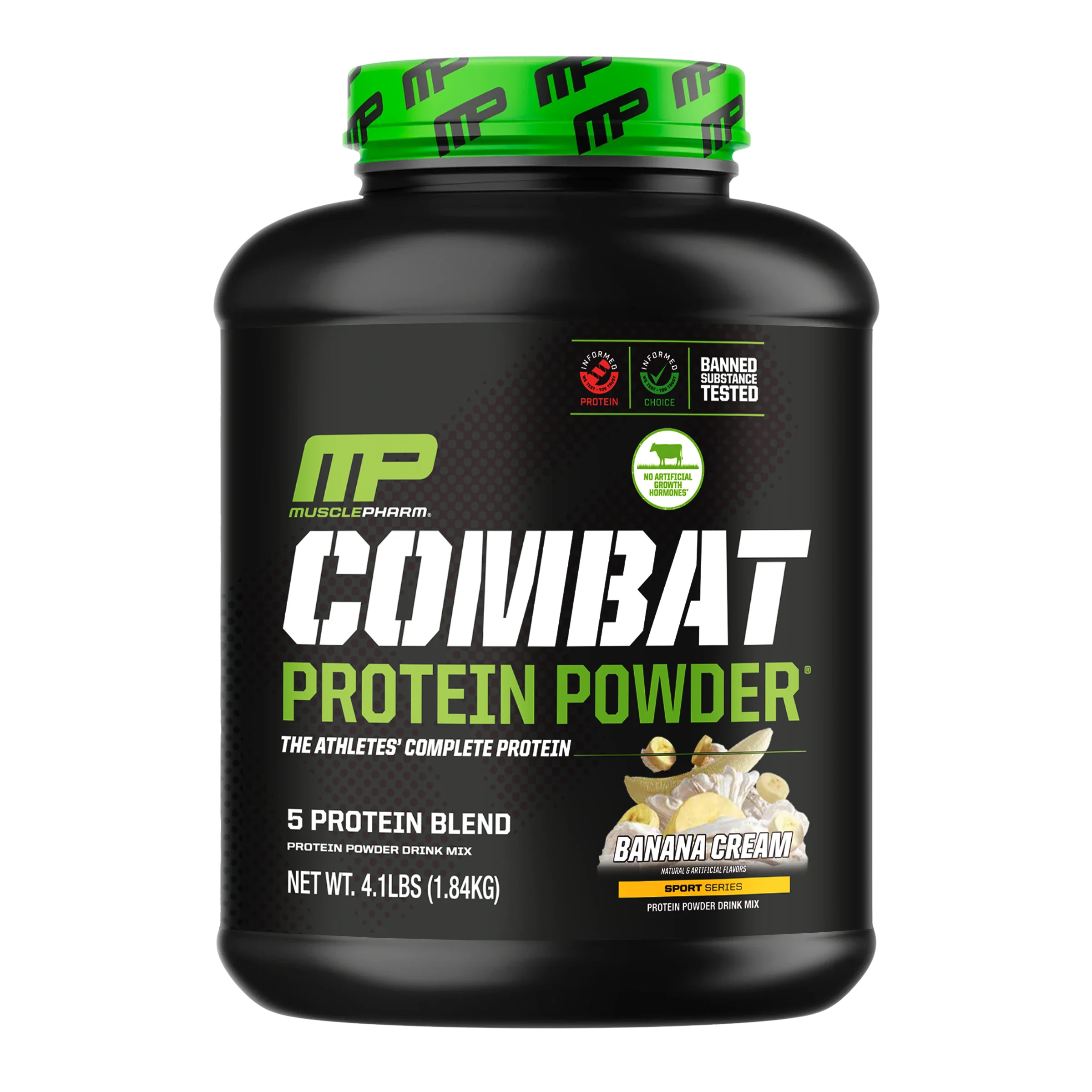 MusclePharm, Combat, протеиновый порошок, со вкусом бананового крема, 1,81 кг (4 фунта)