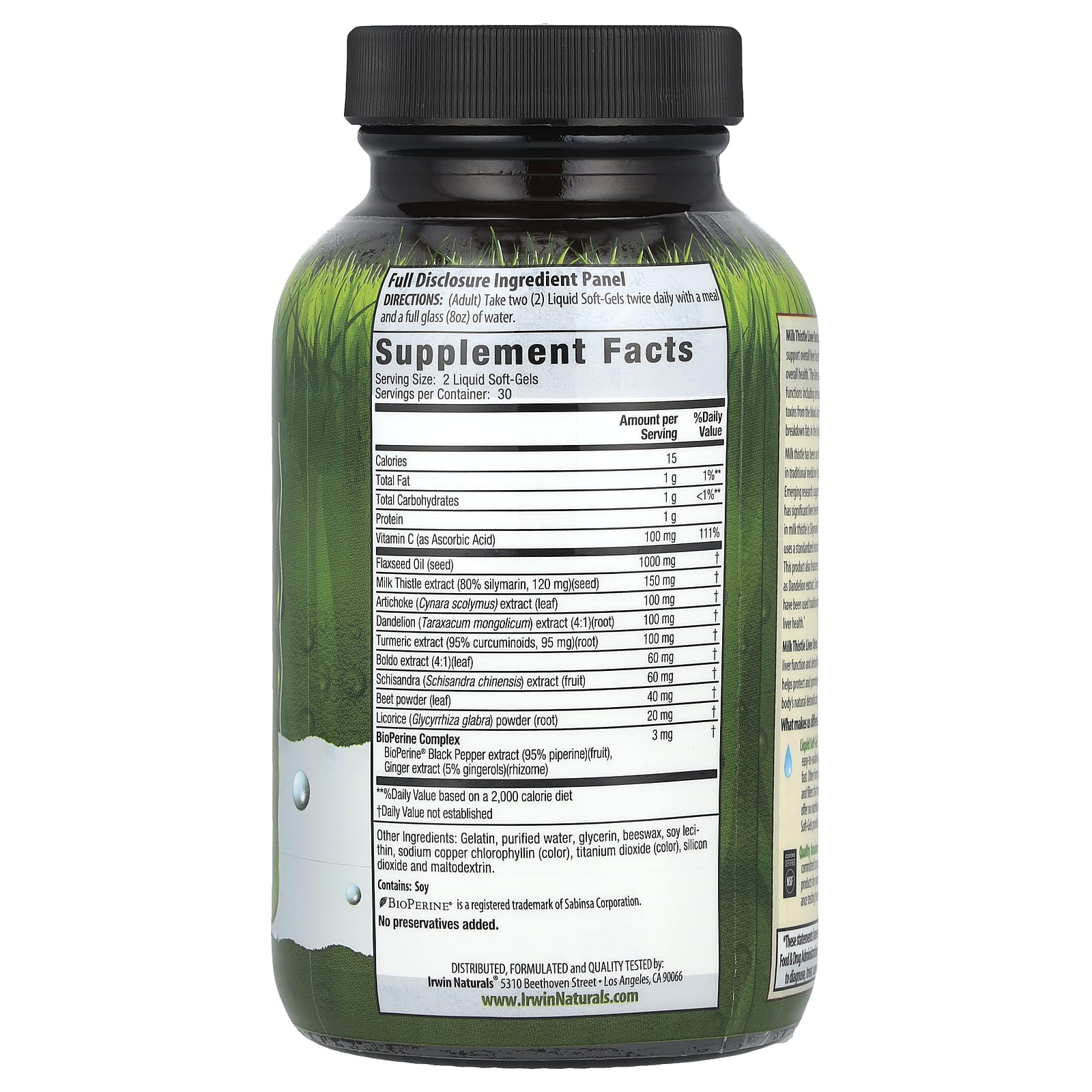 Irwin Naturals,  Чистка печени расторопшей , пищевая добавка для чистки печени с расторопшей, 60 мягких желатиновых капсул с жидкостью