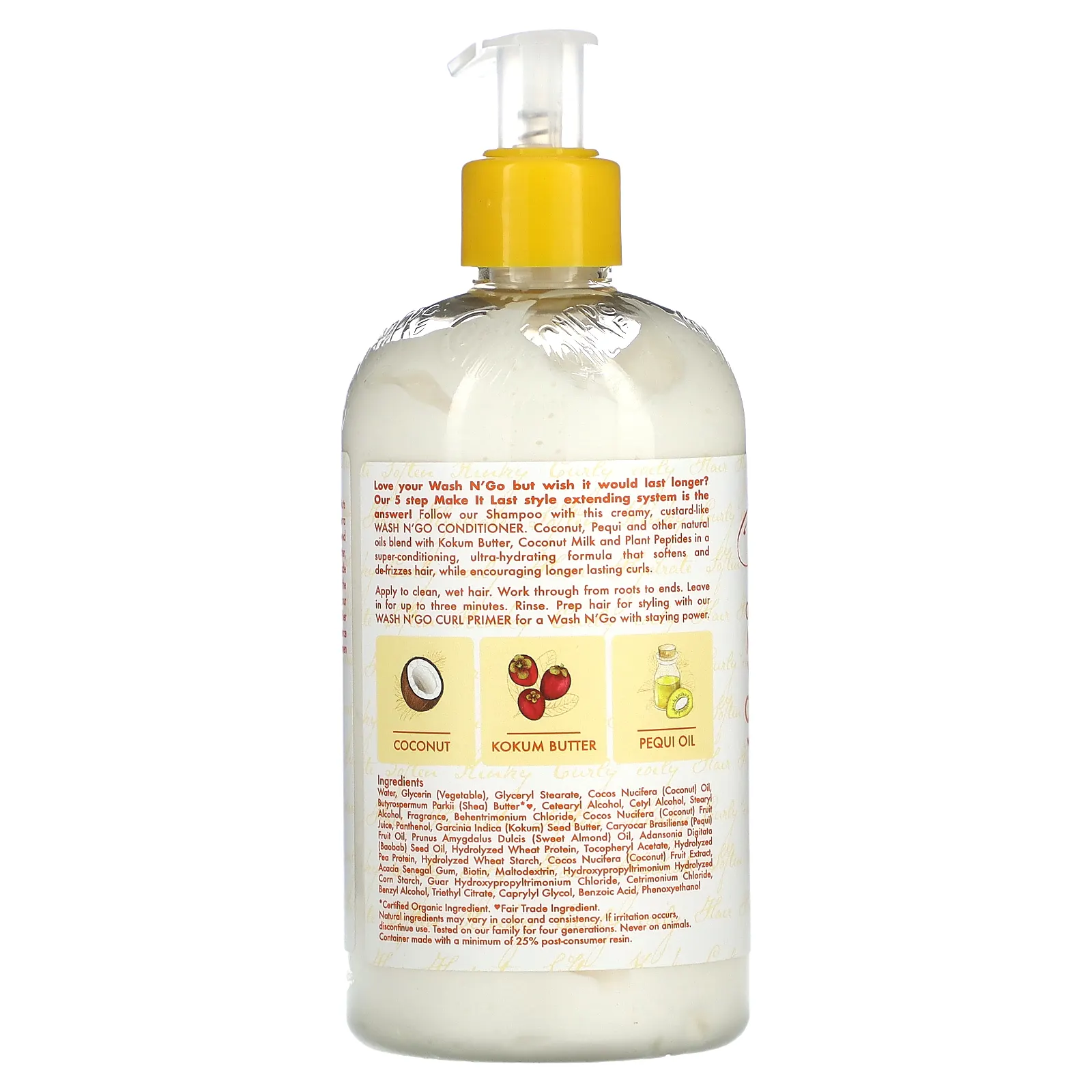 SheaMoisture, Make It Last Wash N 'Go, кондиционер для кудрявых волос, кокосовый крем, 384 мл (13 жидк. Унций)