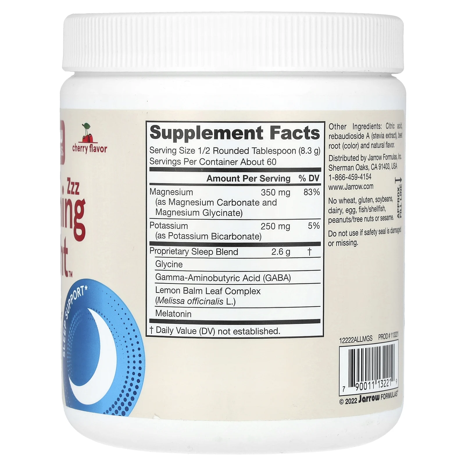 Jarrow Formulas, Vegan Soothing Night, вишня, 498 г (17,6 унции)