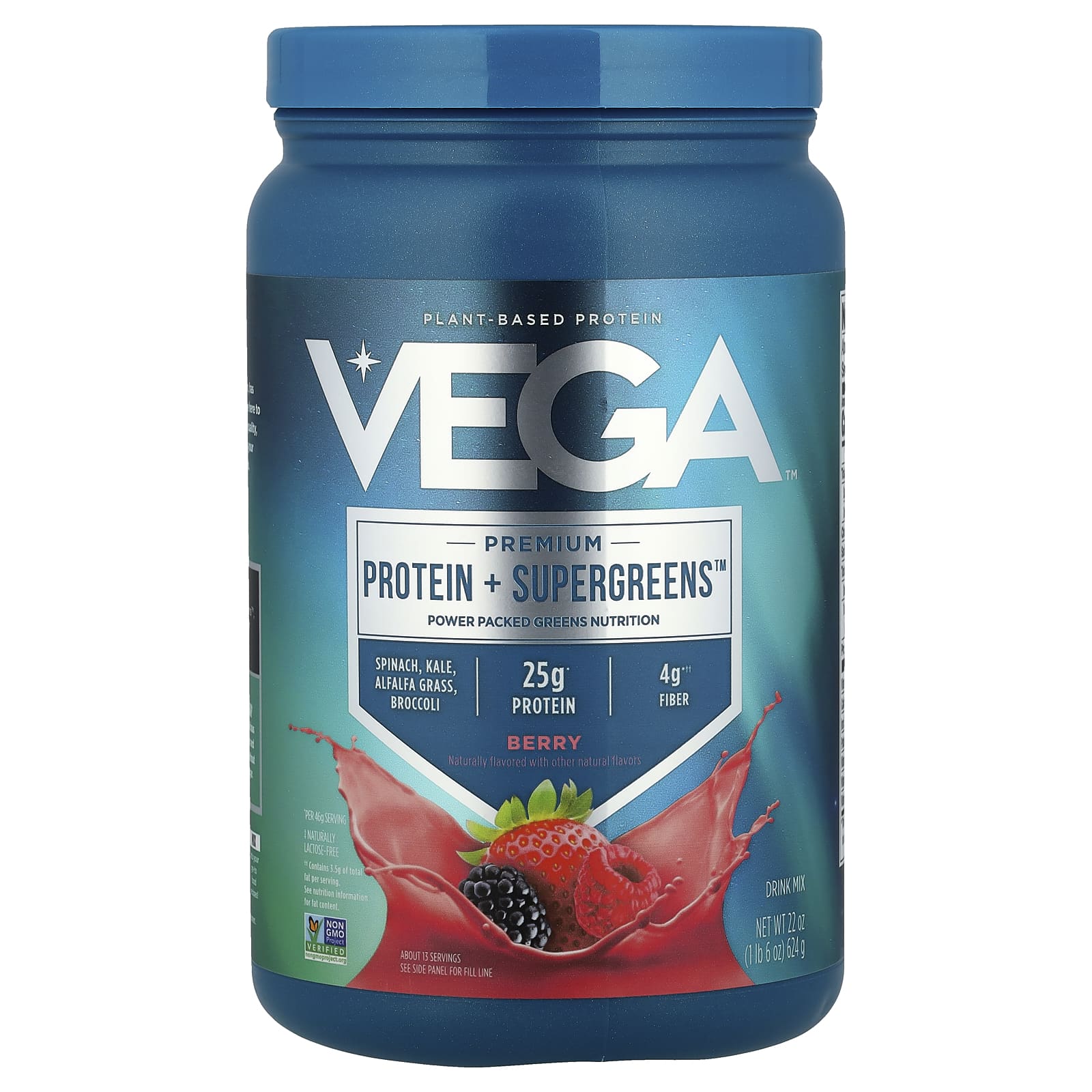 Vega, Premium Protein + Supergreens ™, ягоды, 624 г (1 фунт 6 унций)