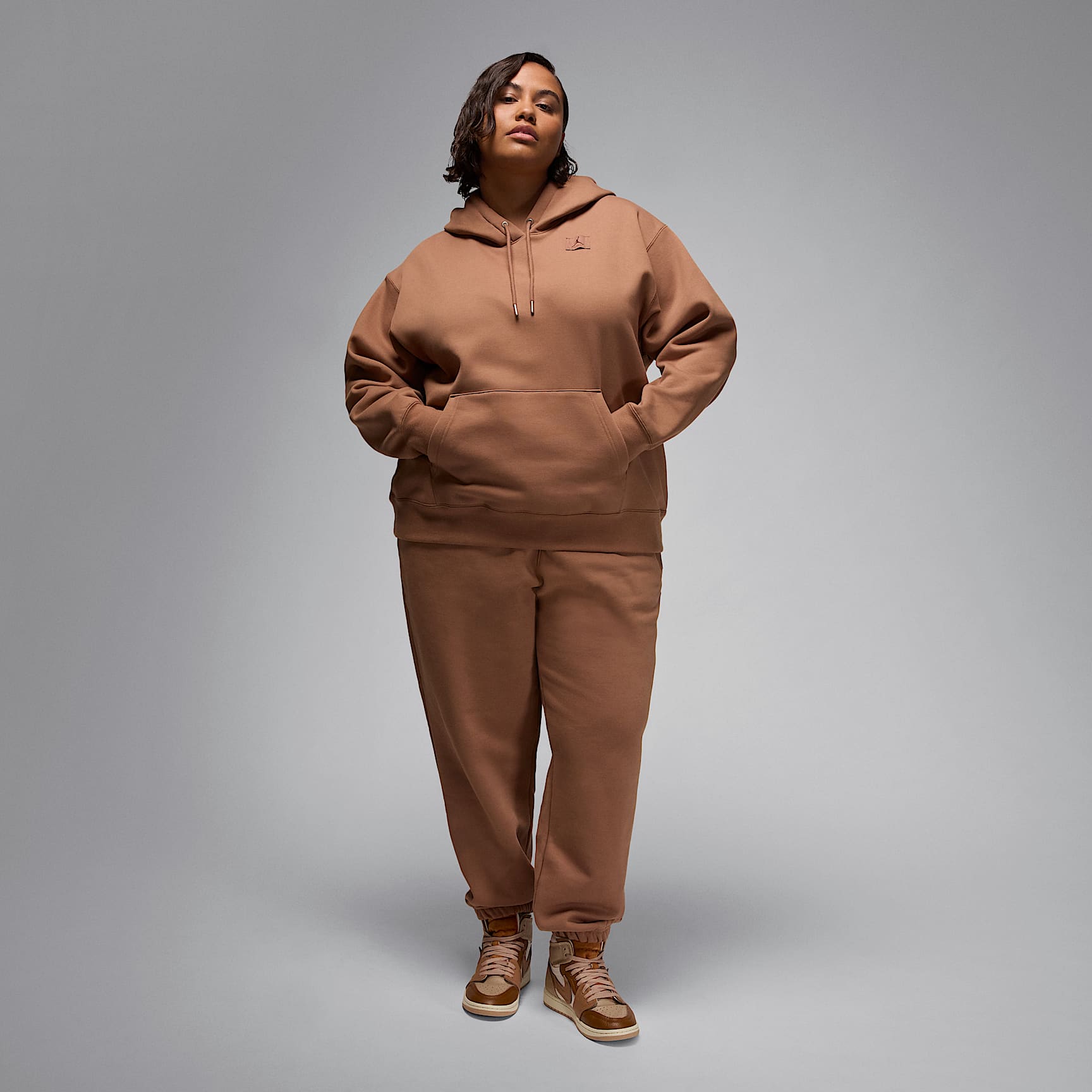 Jordan Flight Fleece Women's Satin-Lined Pullover Hoodie (Plus Size)