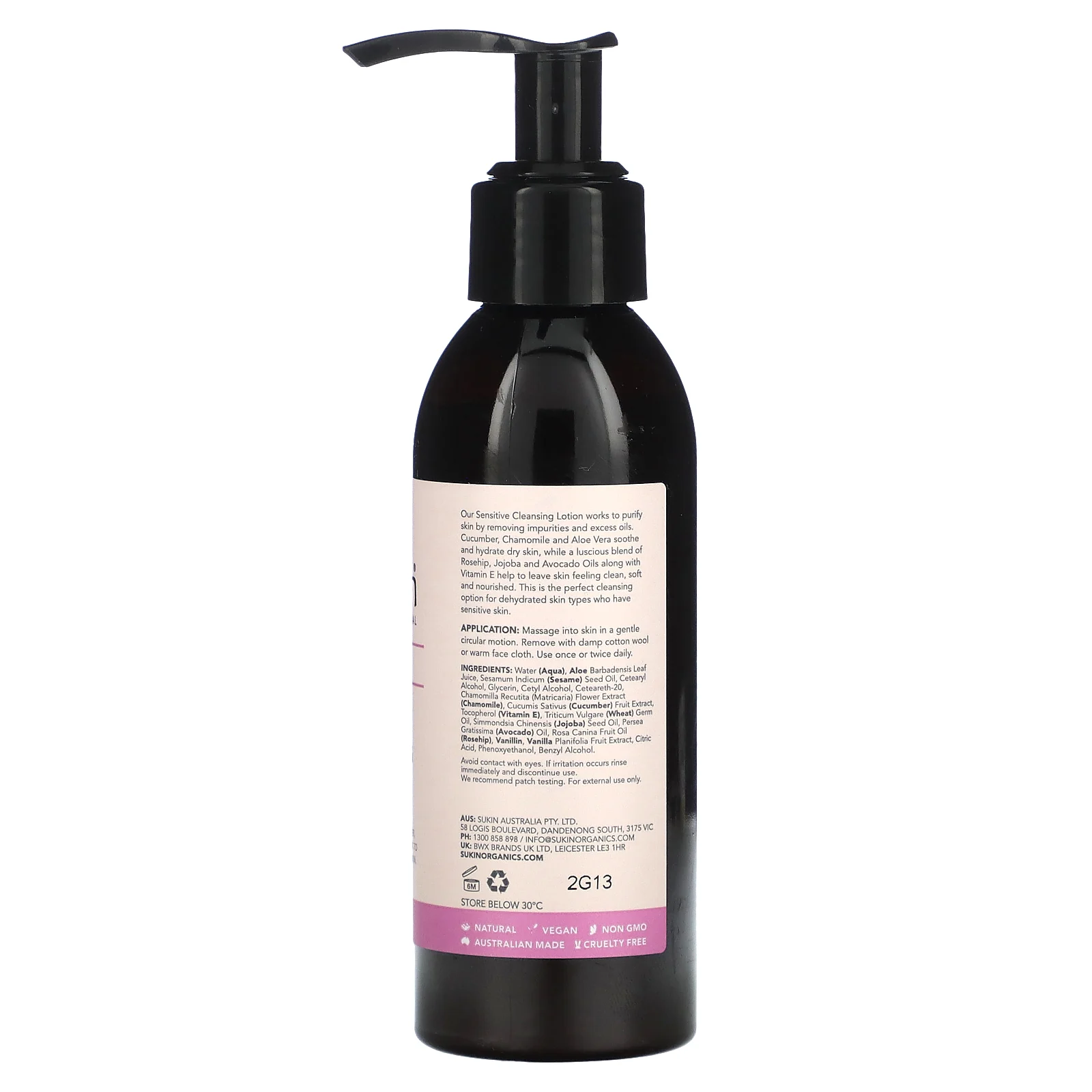 Sukin, Очищающий лосьон, для чувствительной кожи, 125 мл (4,23 жидк. Унции)