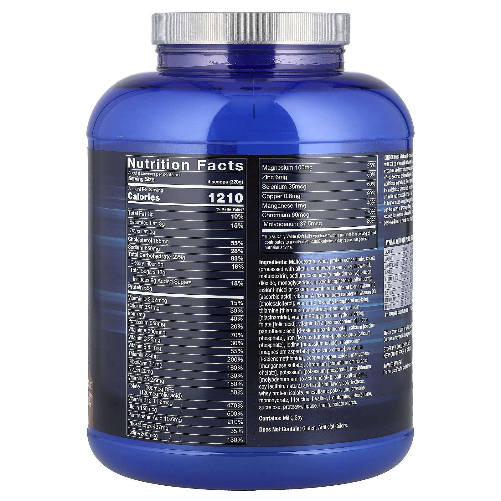 BodyTech, Prime Mass, средство для набора веса с высоким содержанием белка, шоколад, 2,72 кг (6 фунтов)