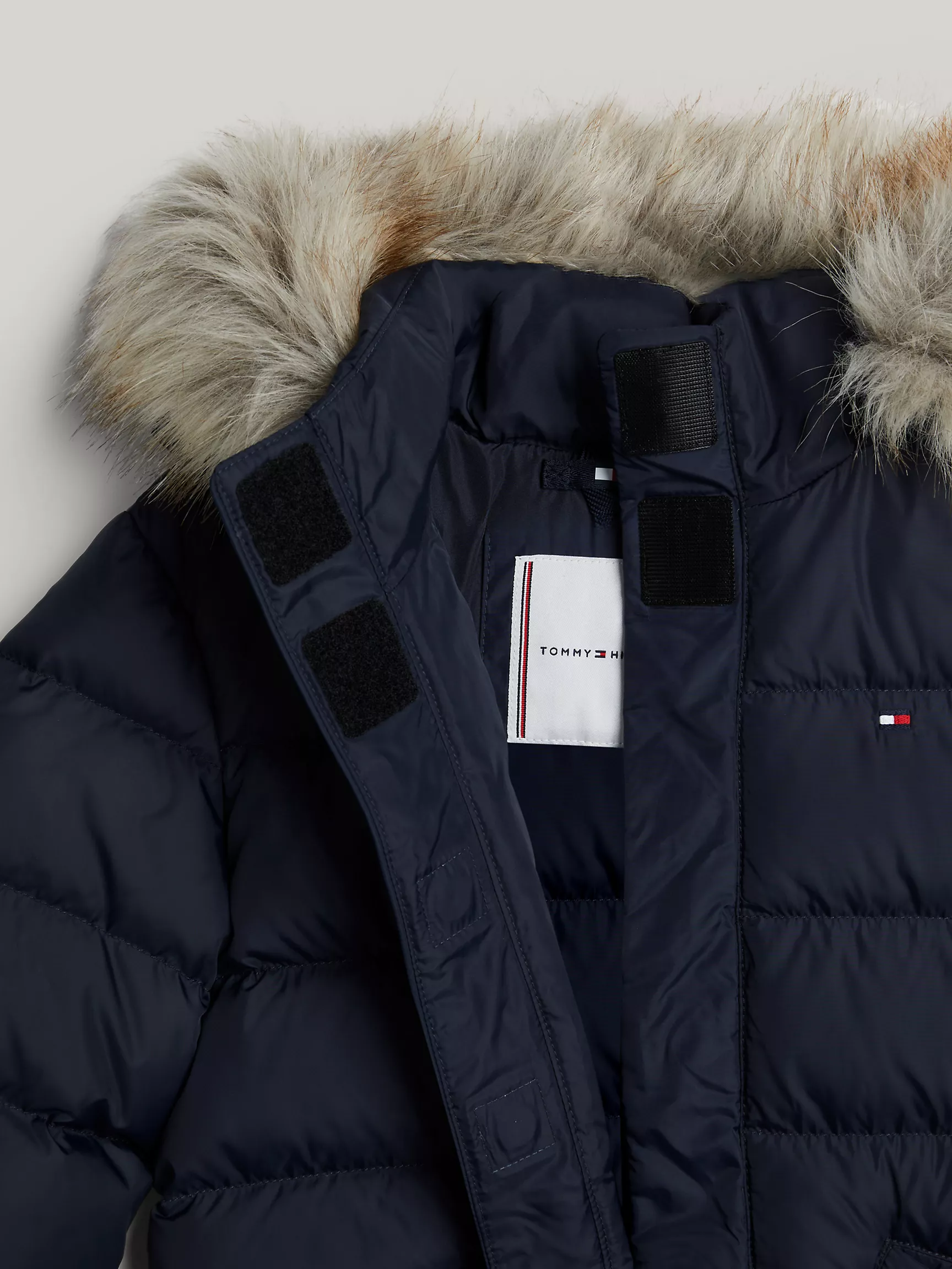 Куртка для девочки Tommy Hilfiger, Детская пуховая куртка с капюшоном