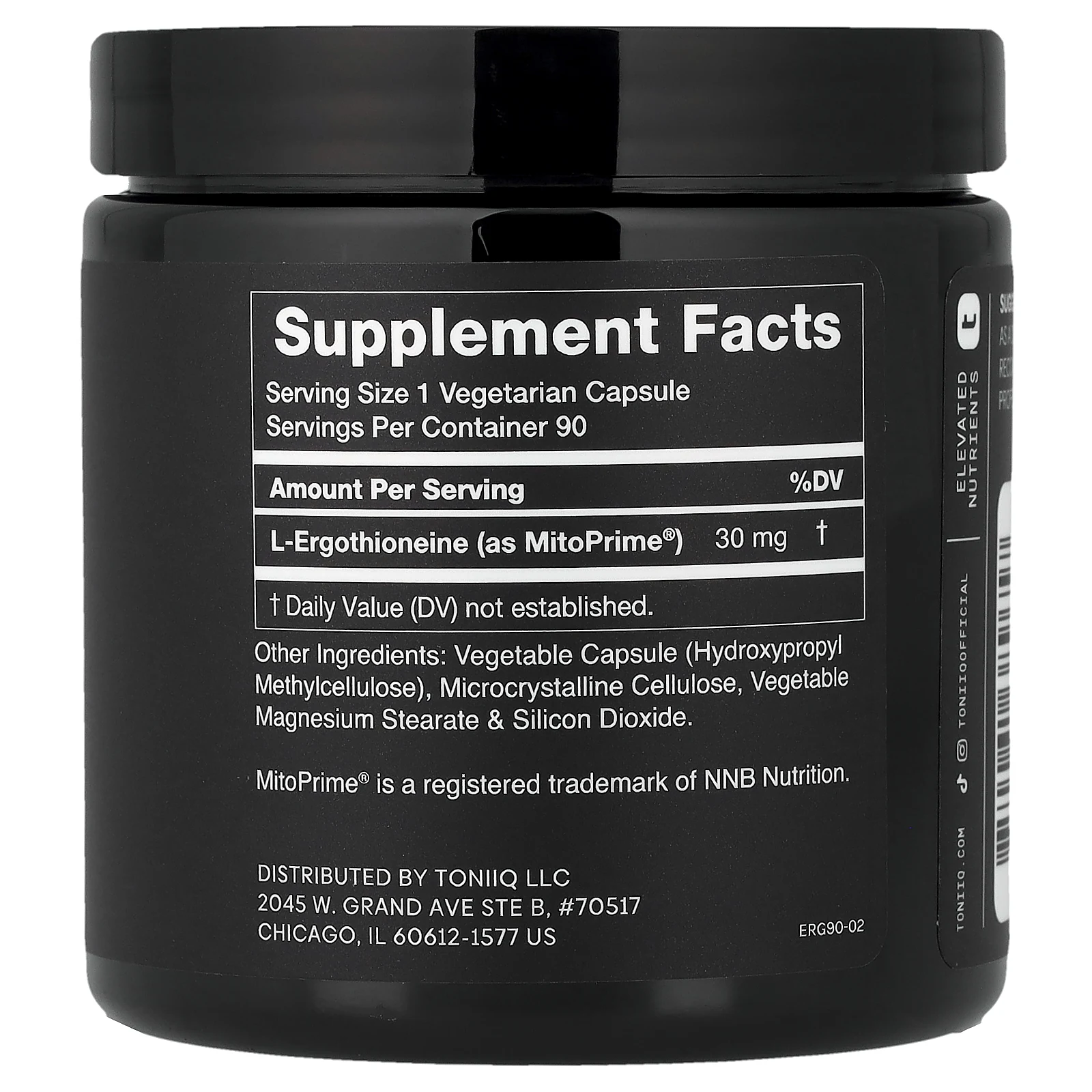 Toniiq, L-эрготионеин, 30 мг, 90 капсул