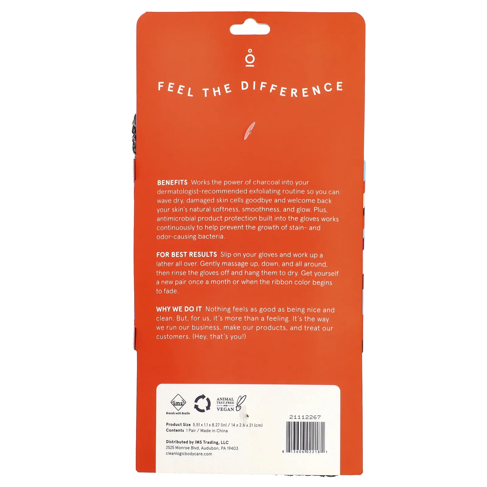 Clean Logic, Детоксикация, отшелушивающие перчатки для тела, 1 пара