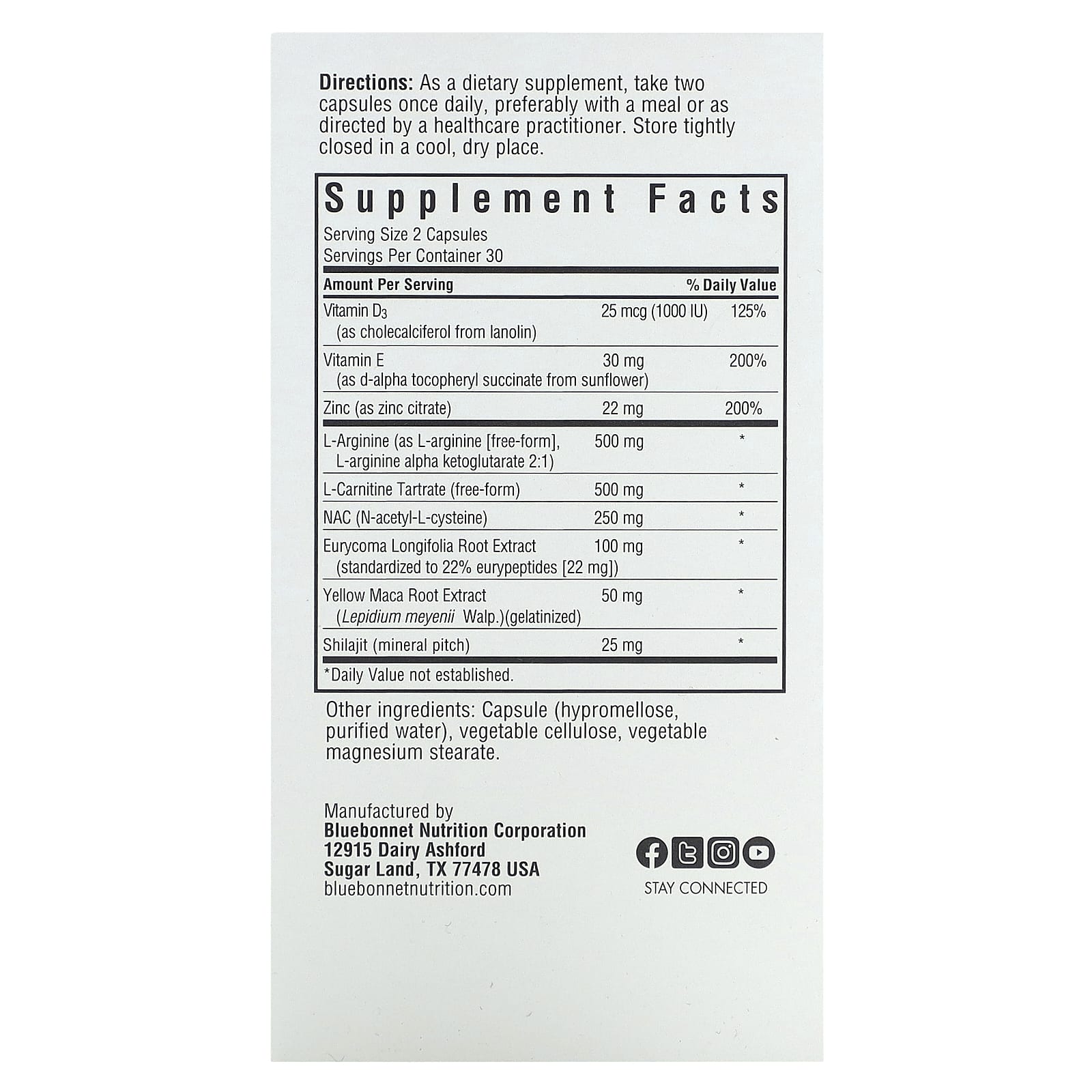 Bluebonnet Nutrition, Intimate Essentials, для него, формула для зачатия, 60 растительных капсул